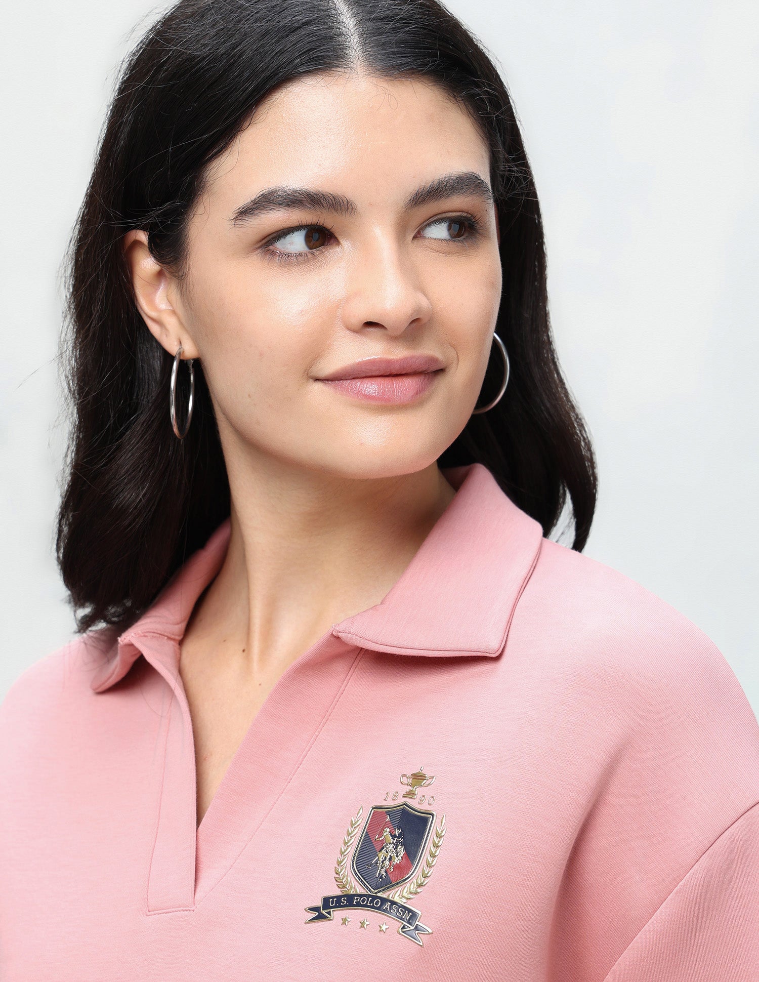 Solid Relaxed Fit Sweatshirt Pink - U.S. Polo Assn. India | Large