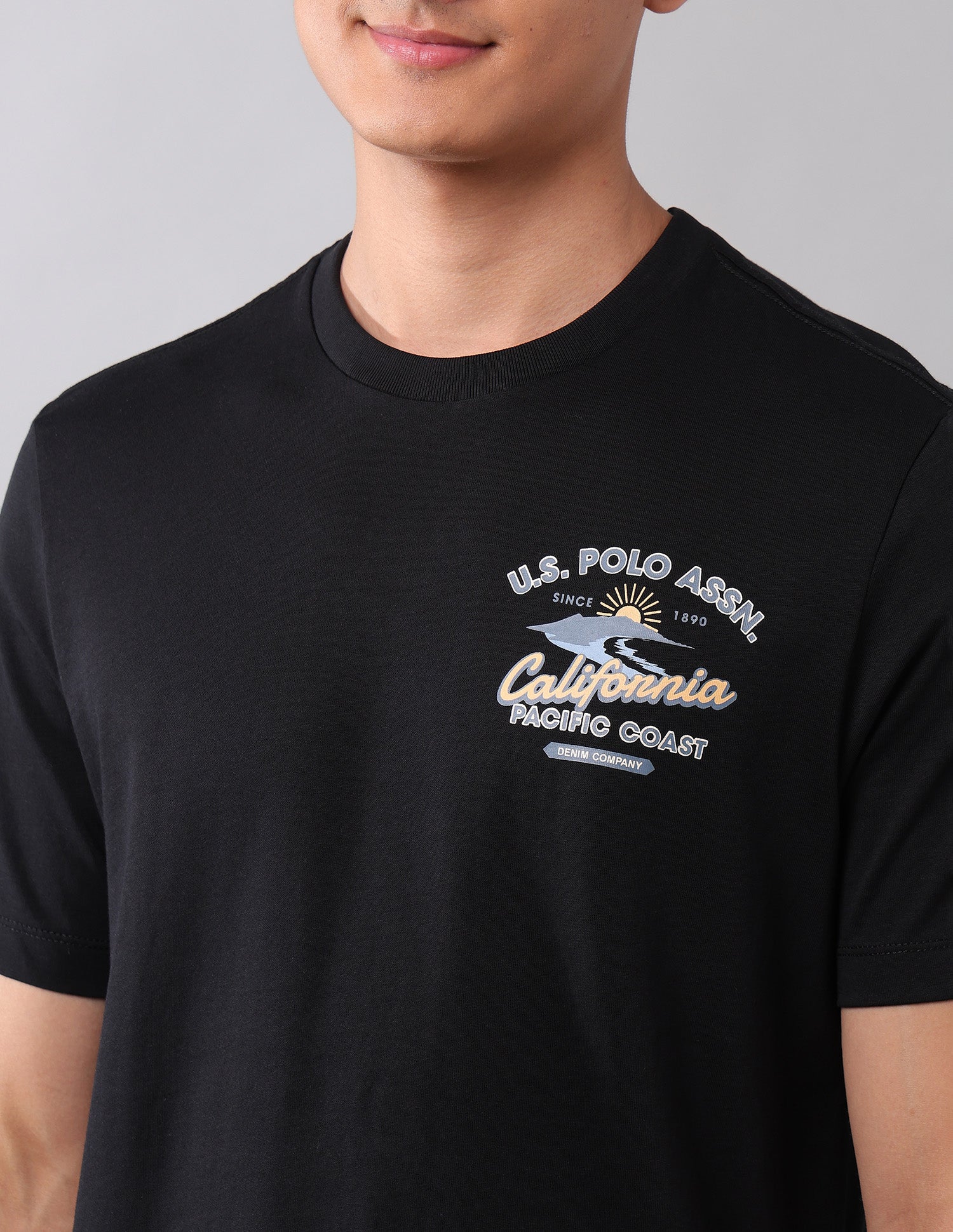 Brand Printed Muscle Fit T-Shirt Black - U.S. POLO ASSN. | Large