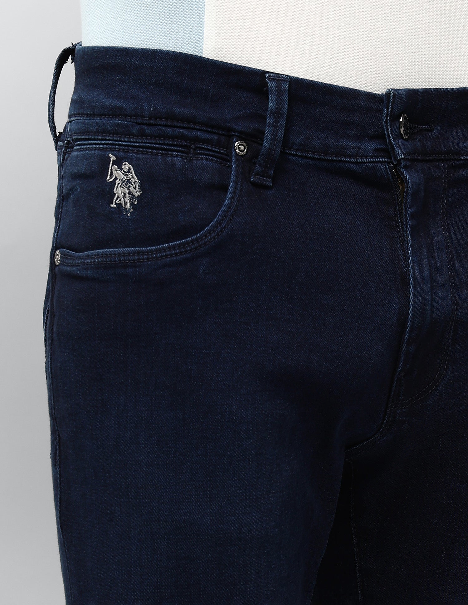 Brandon Slim Tapered Fit Black Gold Jeans Dark Blue - U.S. POLO ASSN. | Large