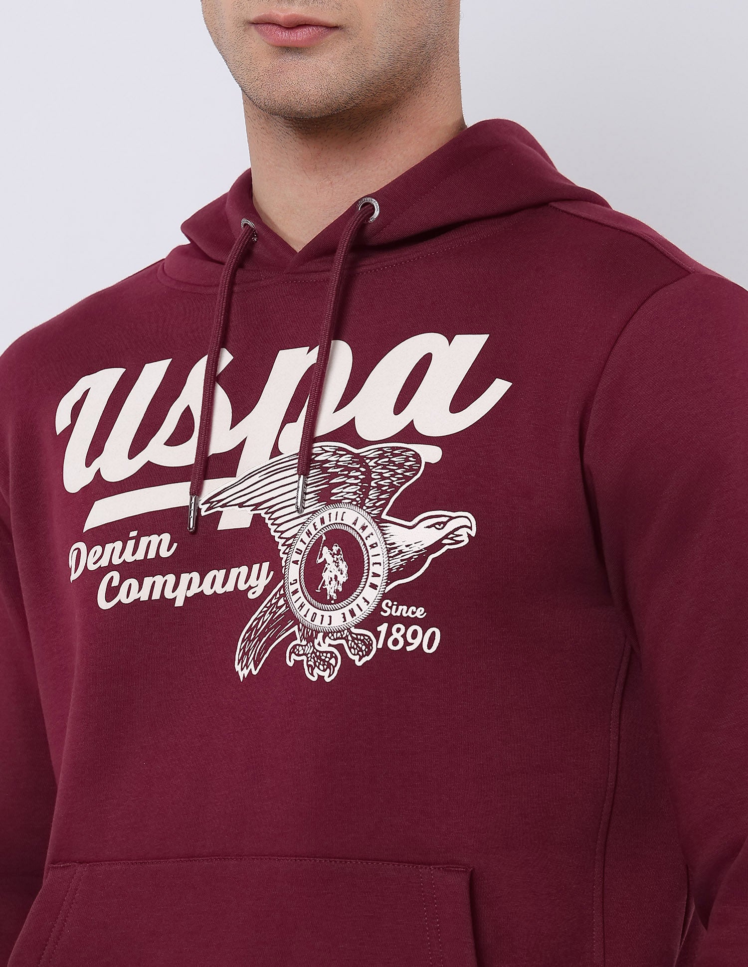 Brand Printed Regular Fit Sweatshirt Maroon - U.S. POLO ASSN. | Large