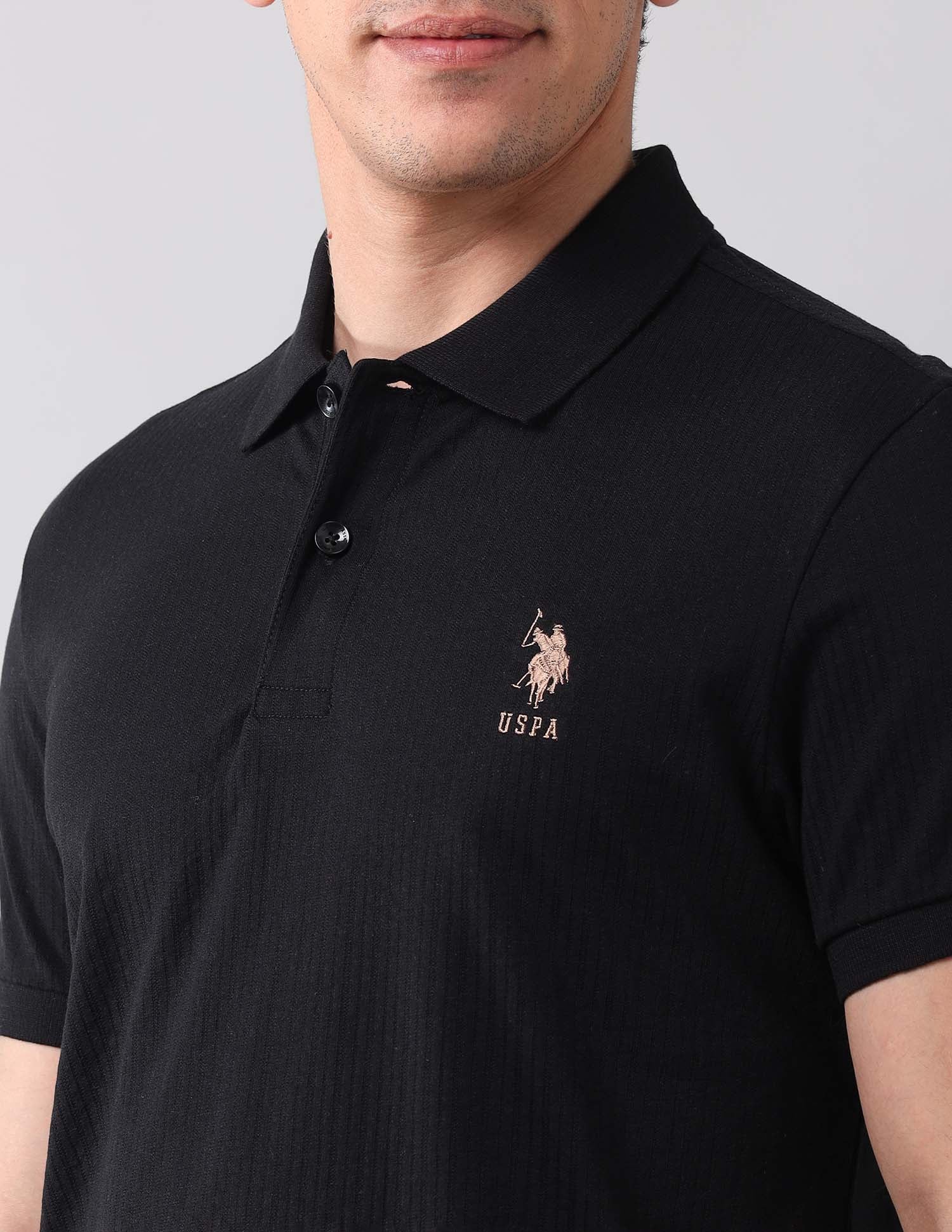 Muscle Fit Black Label Polo Shirt Black - U.S. Polo Assn. India | Large
