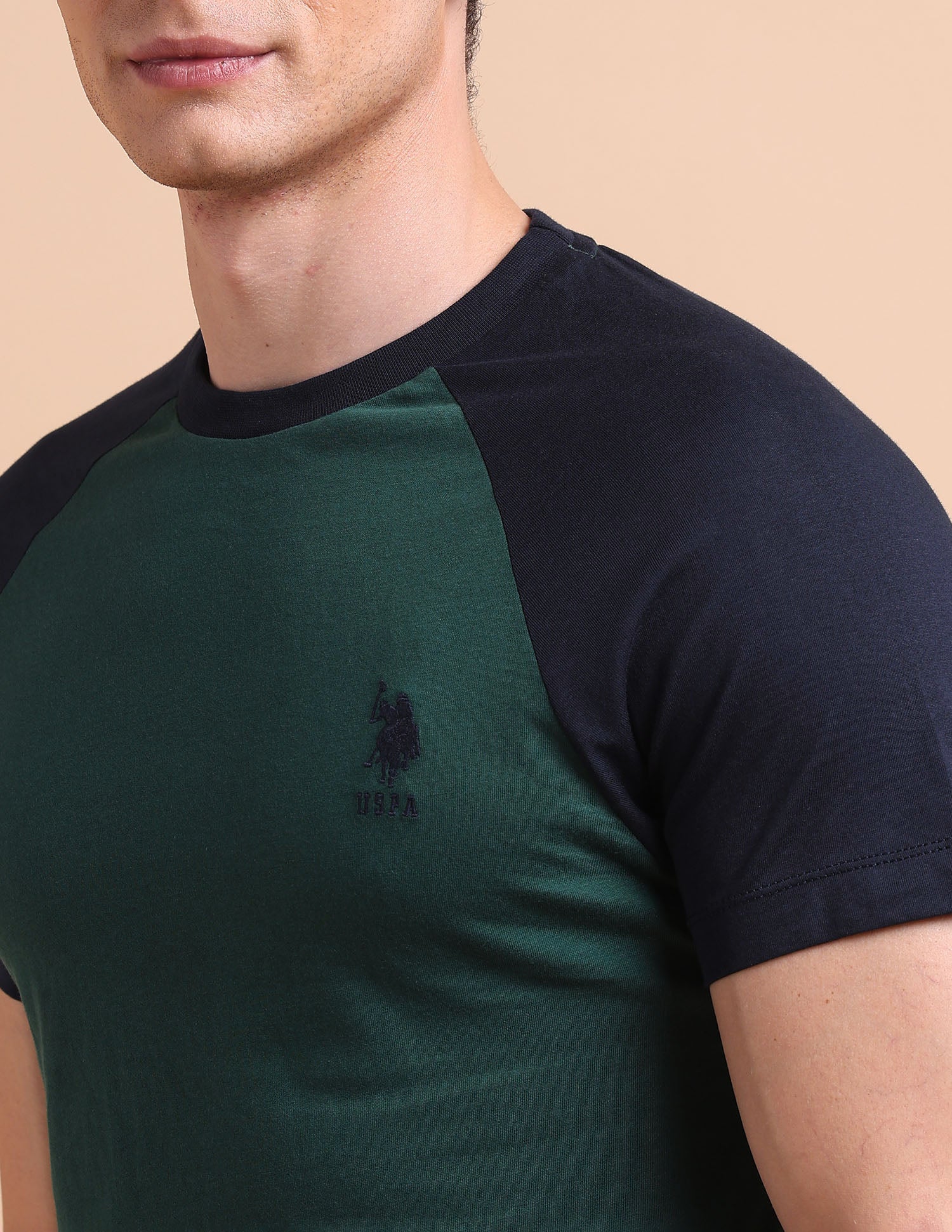 Varsity Colour Block T-Shirt Green - U.S. POLO ASSN. | Large