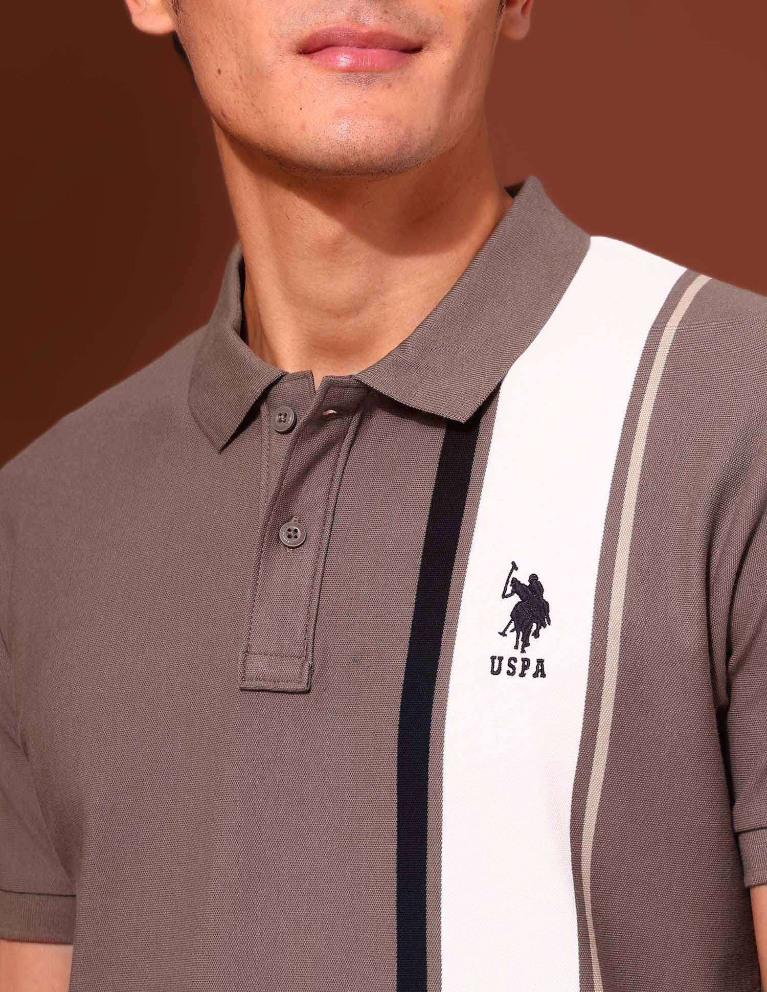 Colourblocked Classic Polo Shirt Brown - U.S. Polo Assn. India | Large