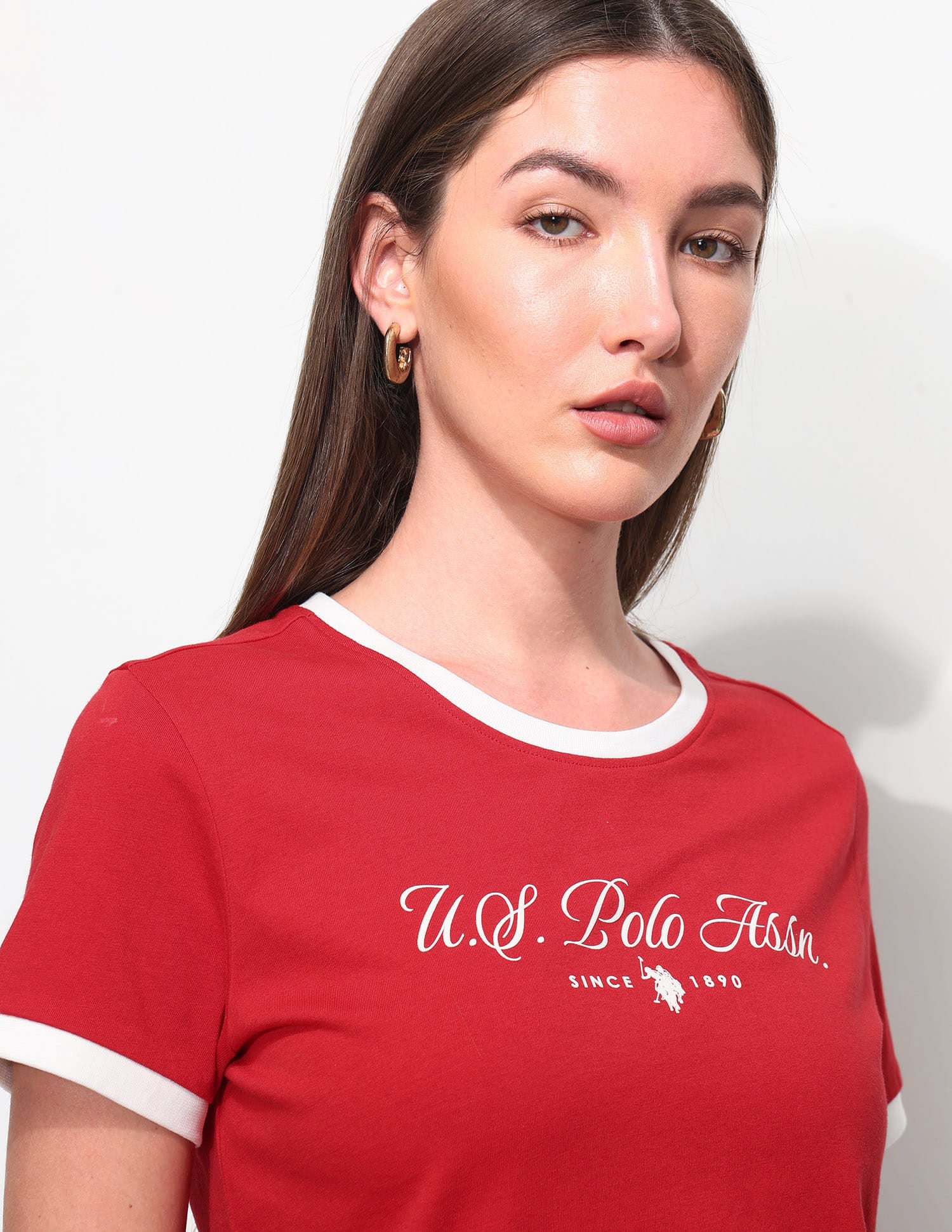 Regular Fit Brand Printed T-Shirt Red - U.S. Polo Assn. India | Large