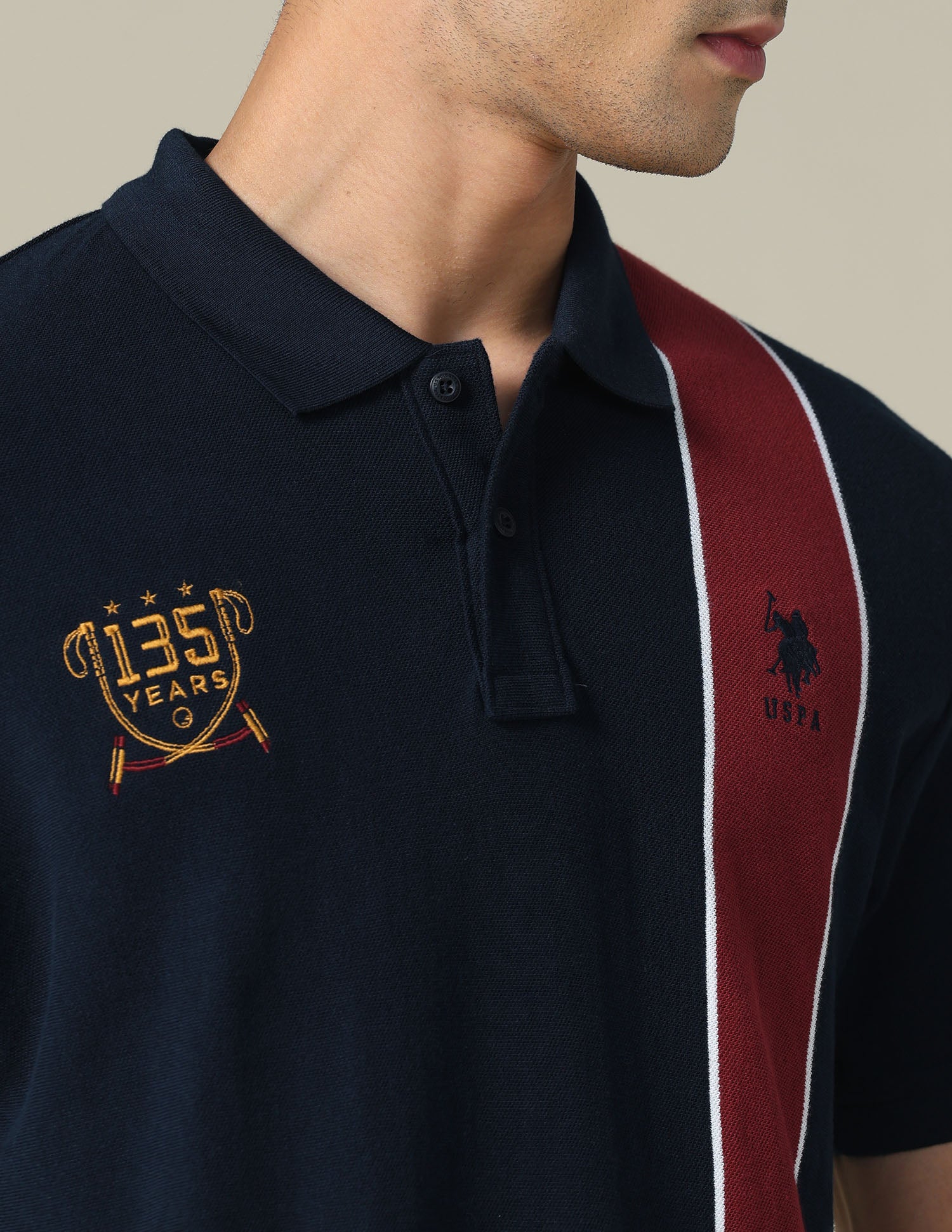 Colourblocked Regular Fit Polo Shirt Navy - U.S. POLO ASSN. | Large