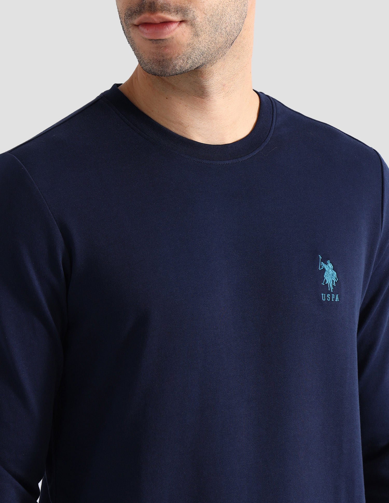 Round Neck Pure Cotton Lounge T-Shirt Navy - U.S. POLO ASSN. | Large