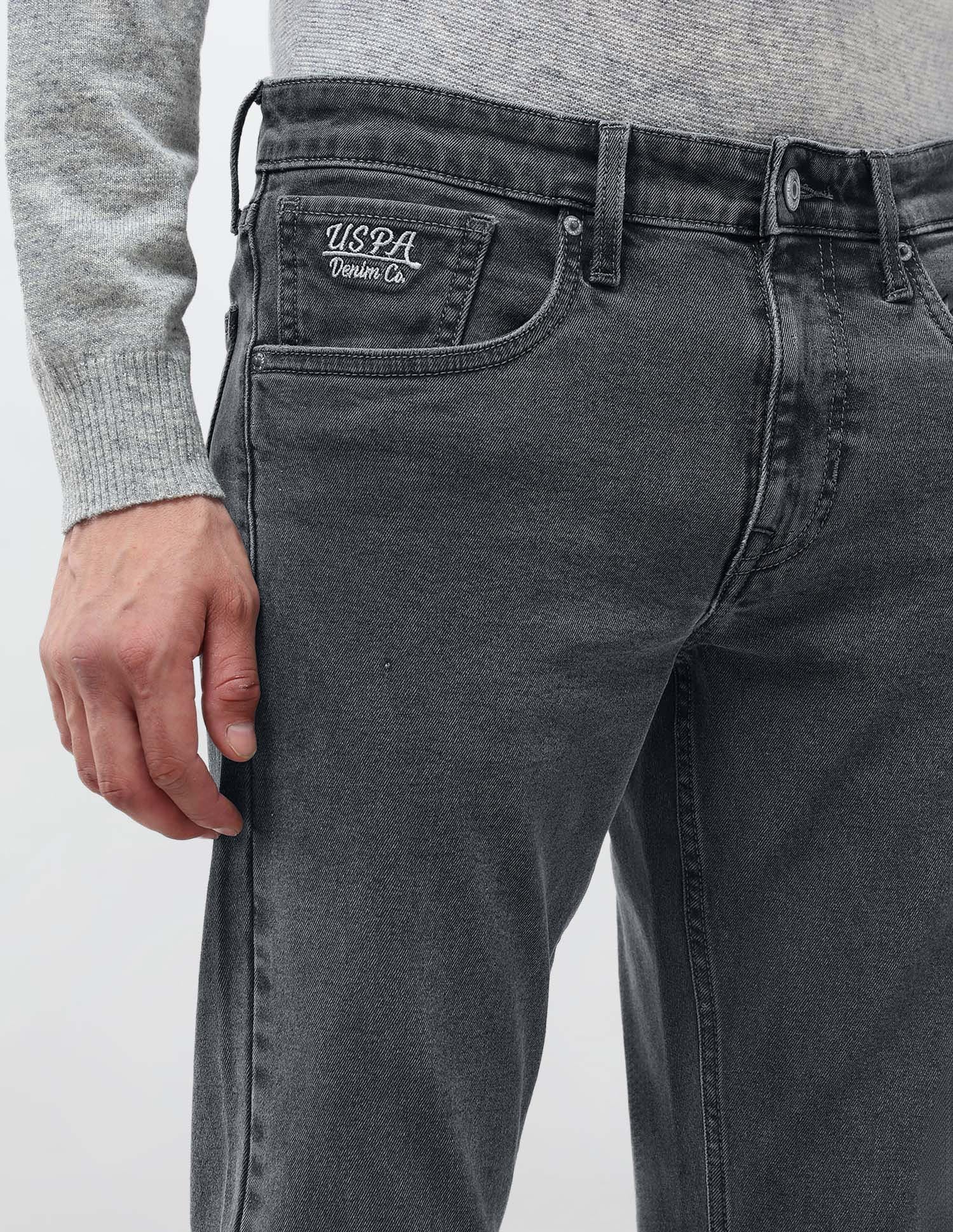 Regallo Skinny Fit Mid Rise Jeans Mid Grey - U.S. Polo Assn. India | Large