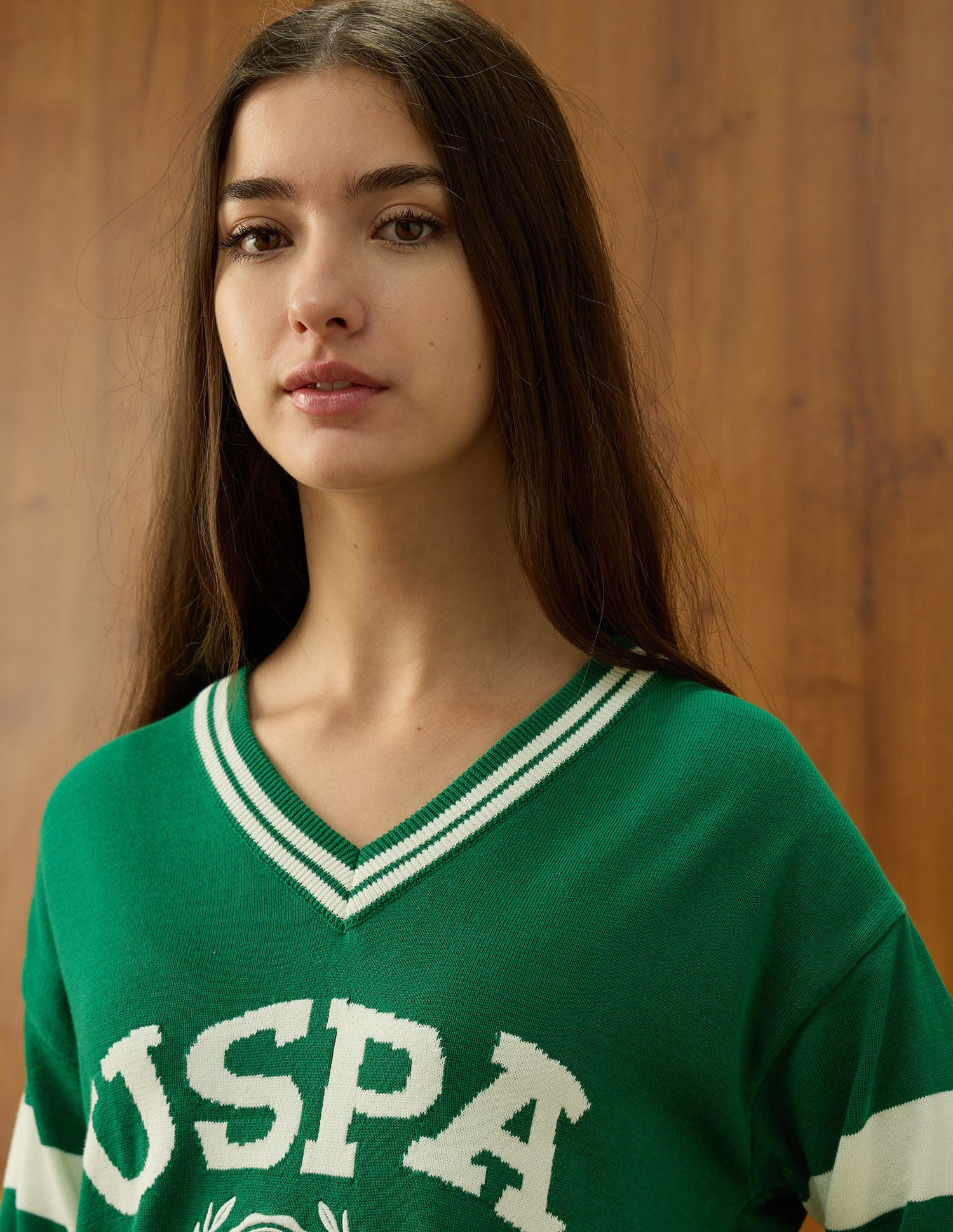 Brand Printed Relaxed Fit Sweater Green - U.S. POLO ASSN. | Large