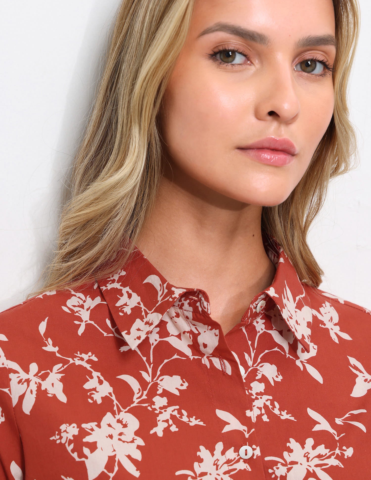 Floral Printed Regular Fit Shirt Rust - U.S. Polo Assn. India | Large