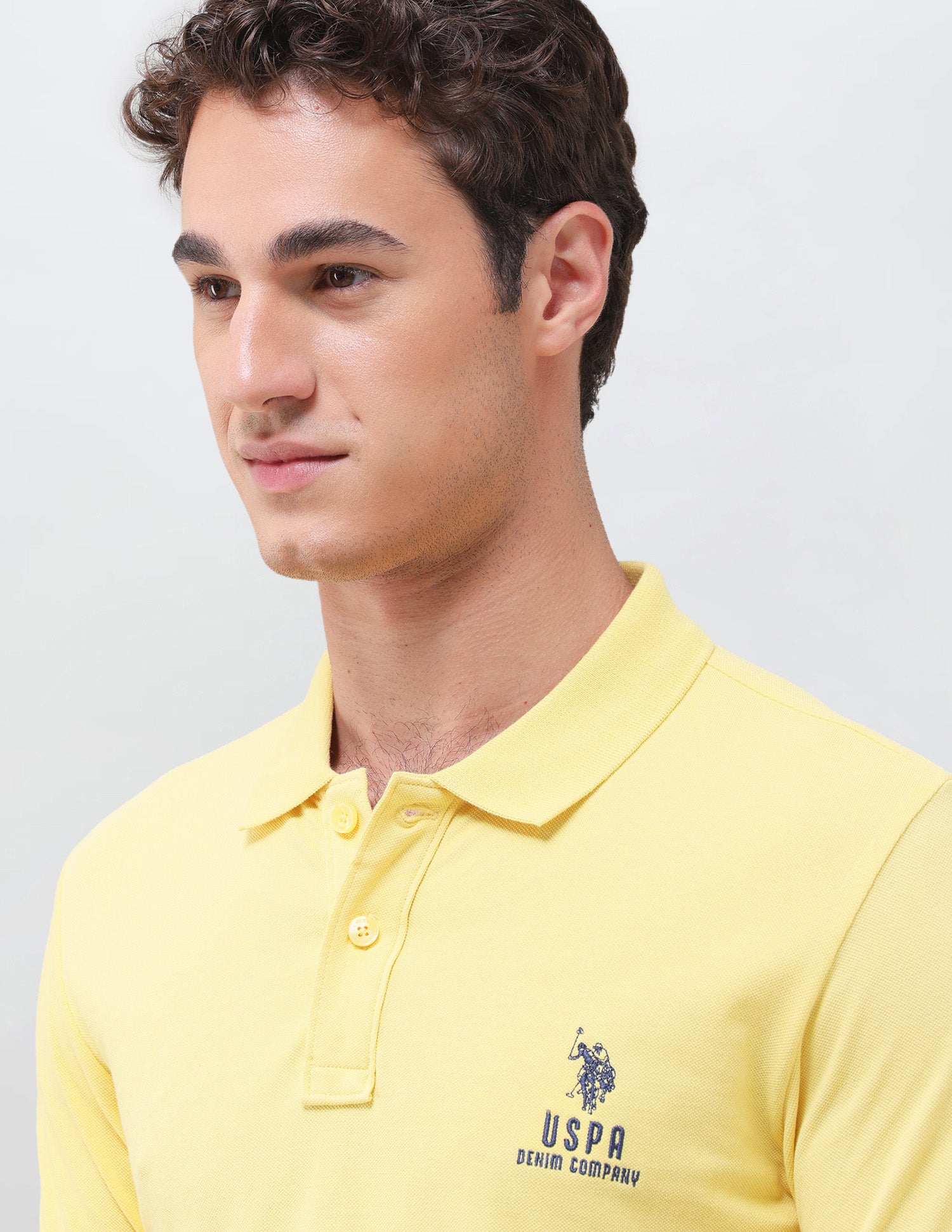 Solid Slim Fit Polo Shirt Yellow - U.S. Polo Assn. India | Large