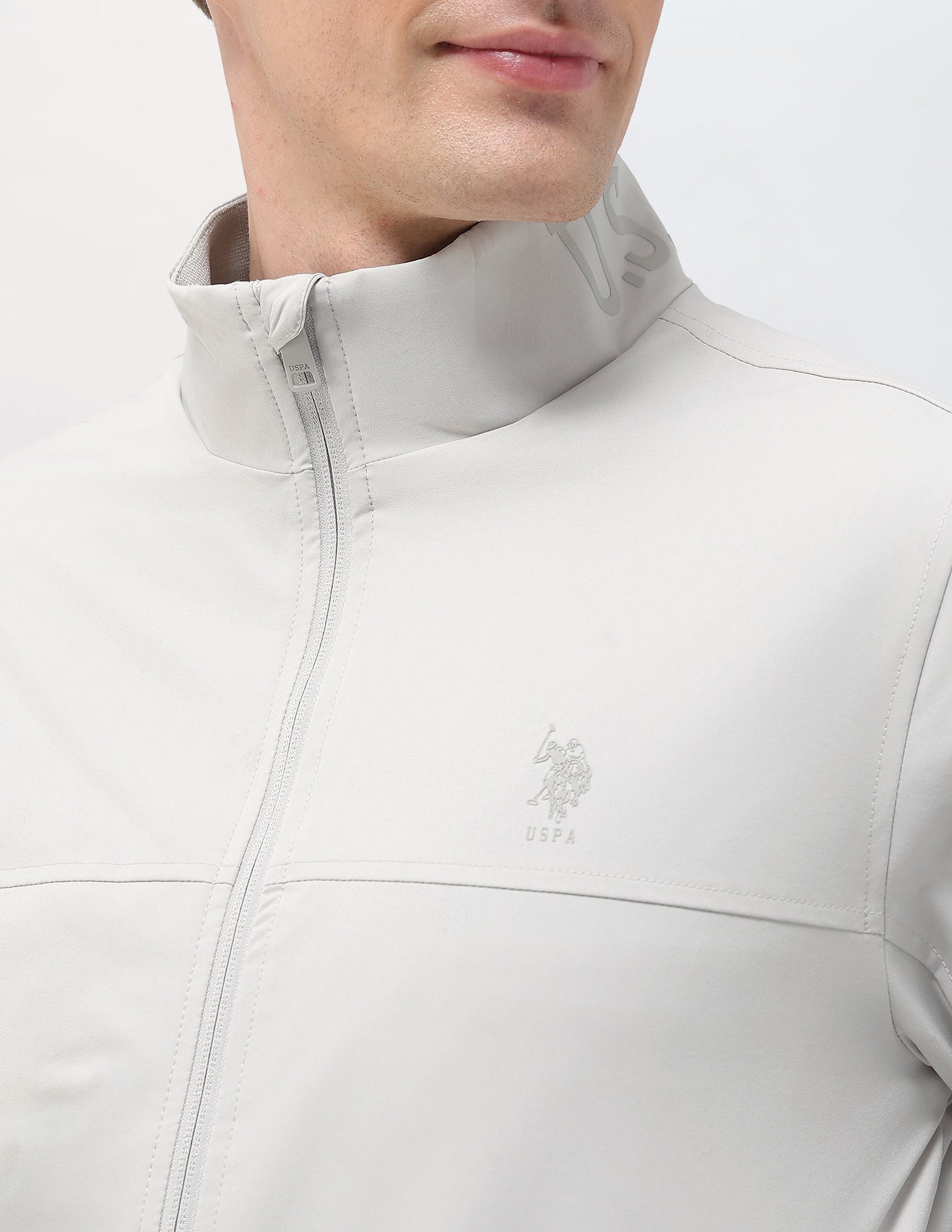 Regular Fit Solid Casual Jacket Ecru - U.S. Polo Assn. India | Large