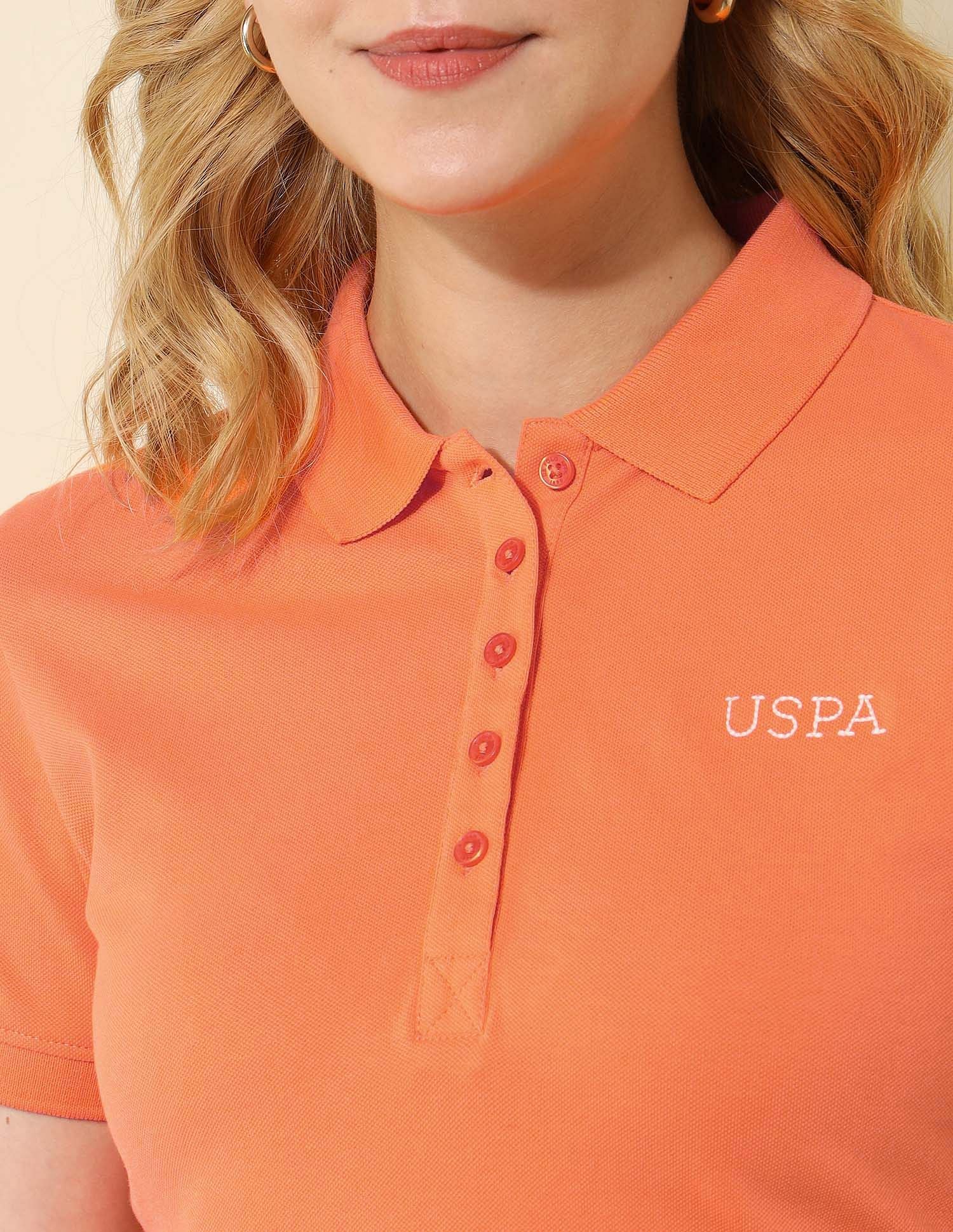 Regular Fit Solid Polo Shirt Light Orange - U.S. POLO ASSN. | Large