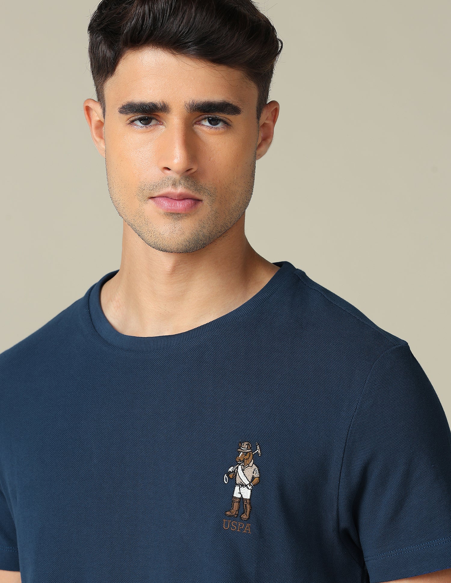 Pure Cotton Regular Fit T- Shirt Navy - U.S. POLO ASSN. | Large