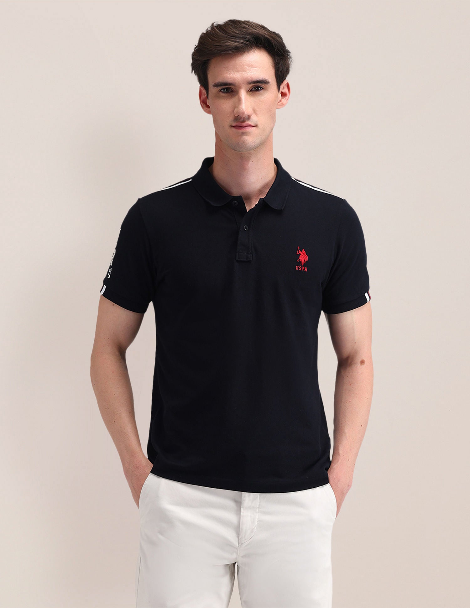 Slim Fit Solid Polo Shirt Navy - U.S. POLO ASSN. | Large