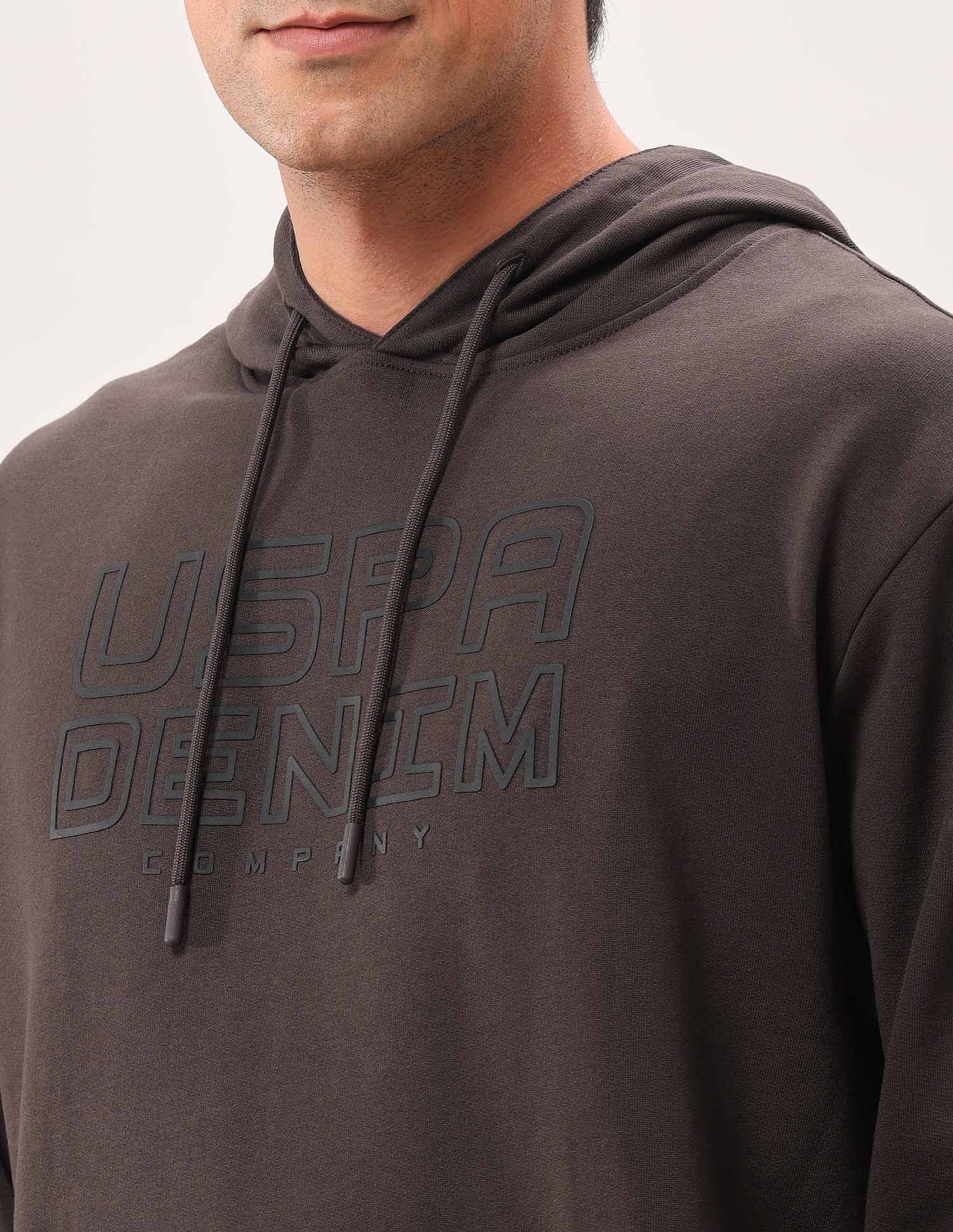 Brand Printed Oversized Fit Sweatshirt Dark Brown - U.S. POLO ASSN. | Large