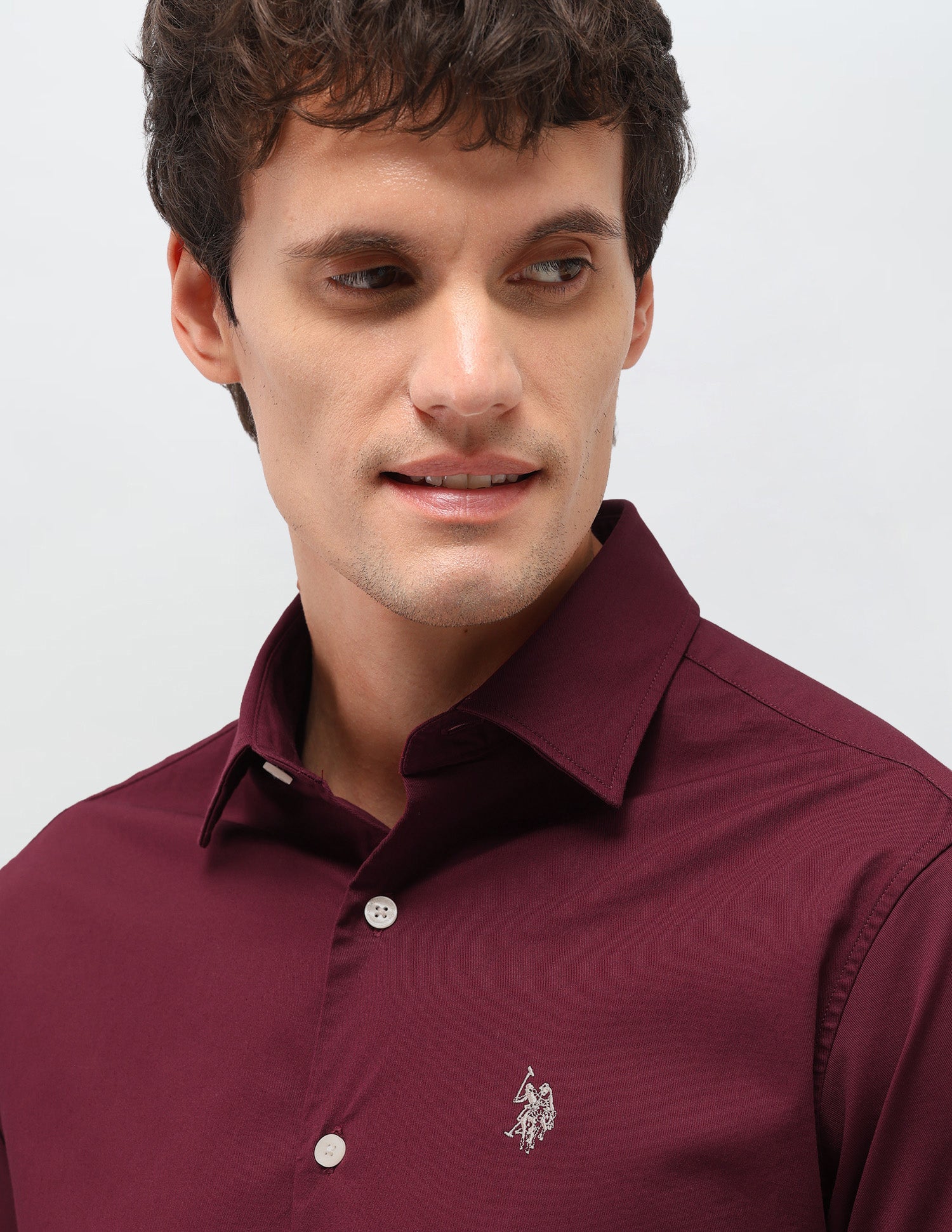 Twill Solid Shirt Maroon - U.S. Polo Assn. India | Large