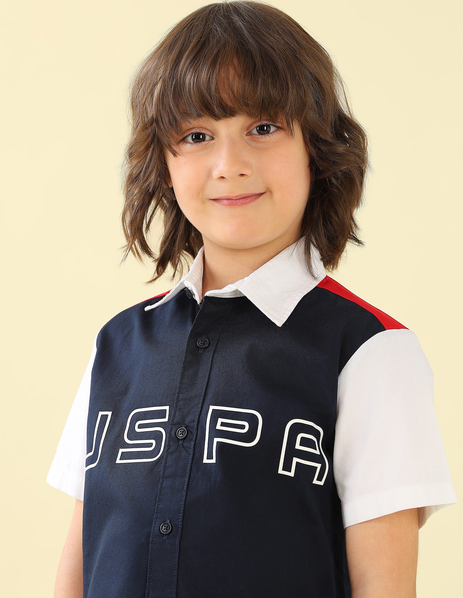 Twill Colorblocked Brand Printed Shirt Navy - U.S. Polo Assn. India | Large