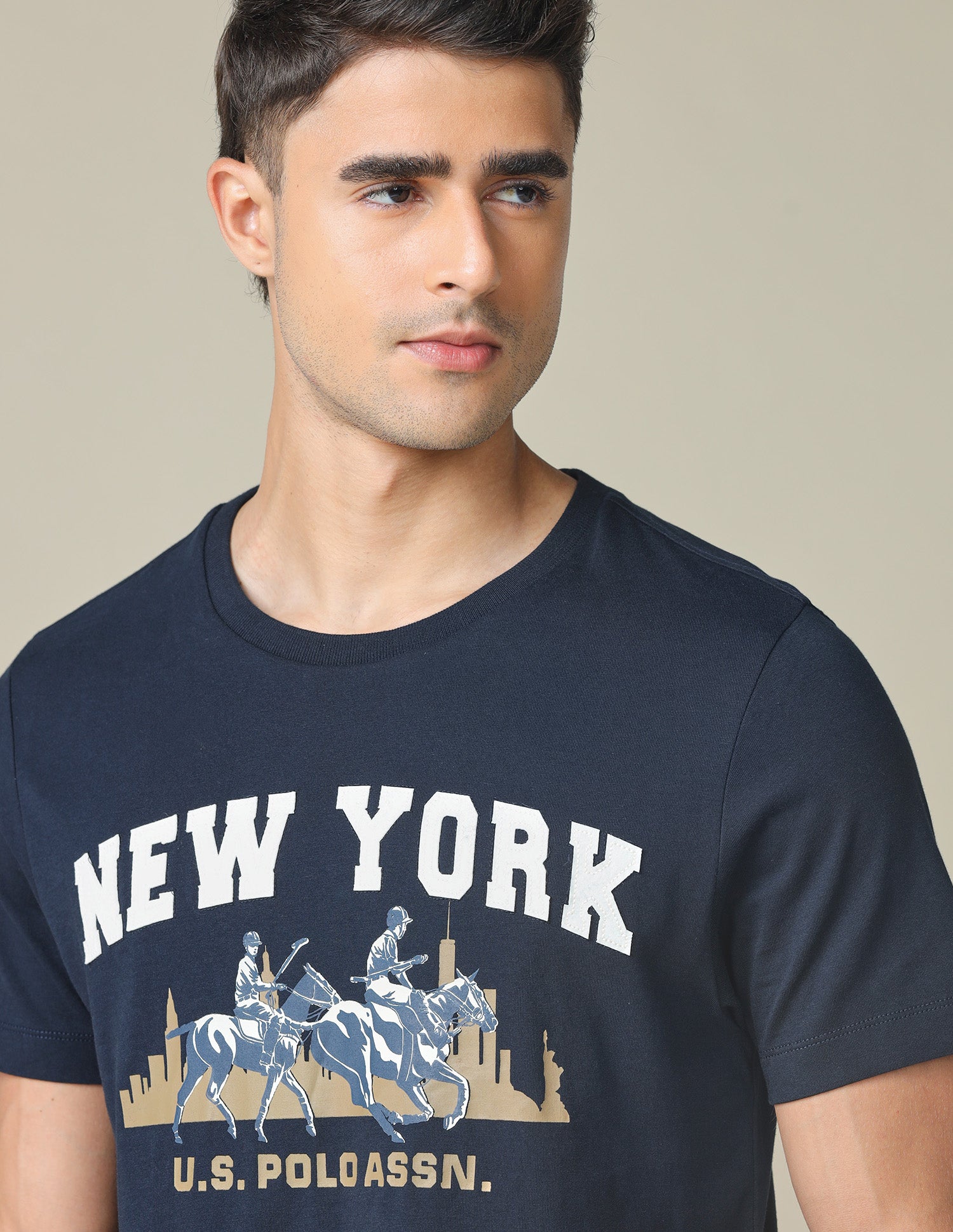 Pure Cotton Graphic Printed T- Shirt Navy - U.S. POLO ASSN. | Large