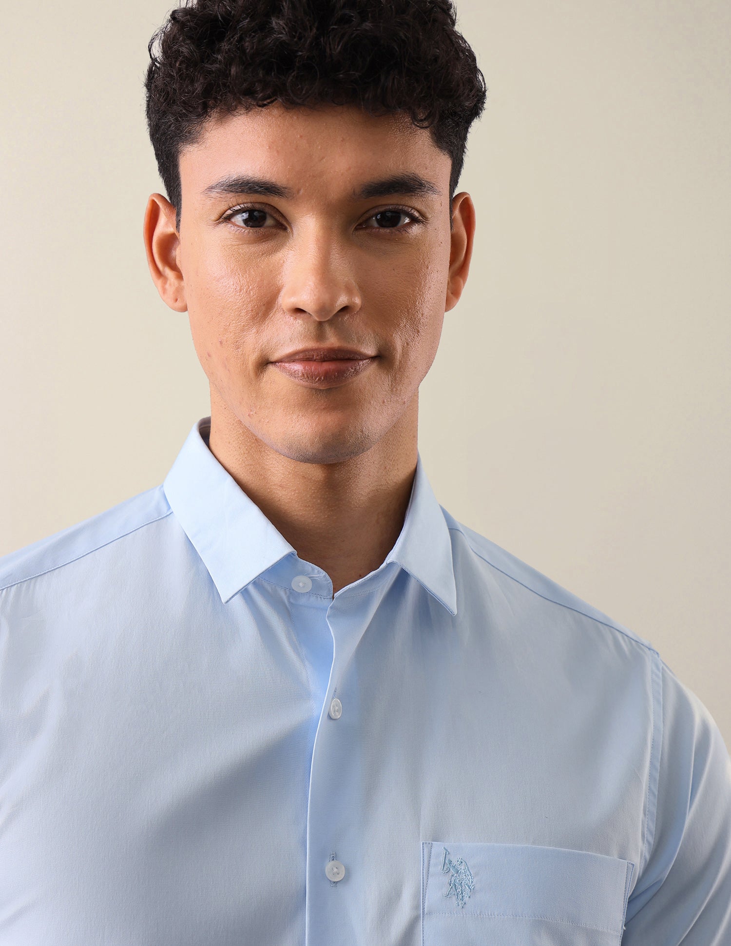 Solid Tailored Fit Shirt Light Blue - U.S. Polo Assn. India | Large