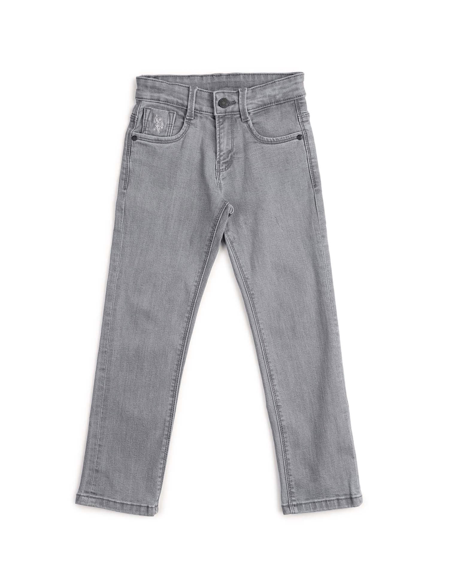 Boys Relaxed Fit Grey Jeans Dark Grey - U.S. POLO ASSN. | Large