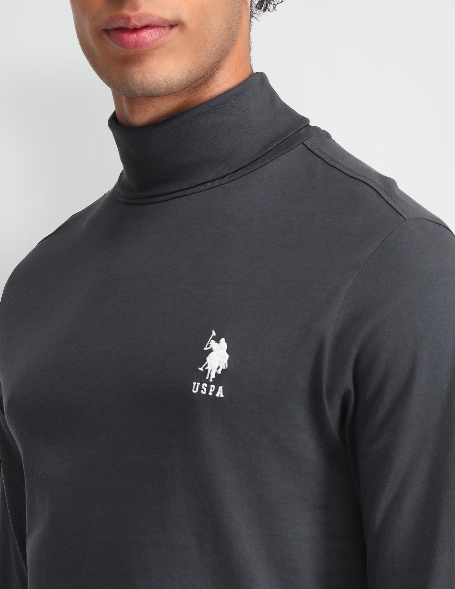 Outdoor Muscle Fit Solid T-Shirt Dark Grey - U.S. POLO ASSN. | Large