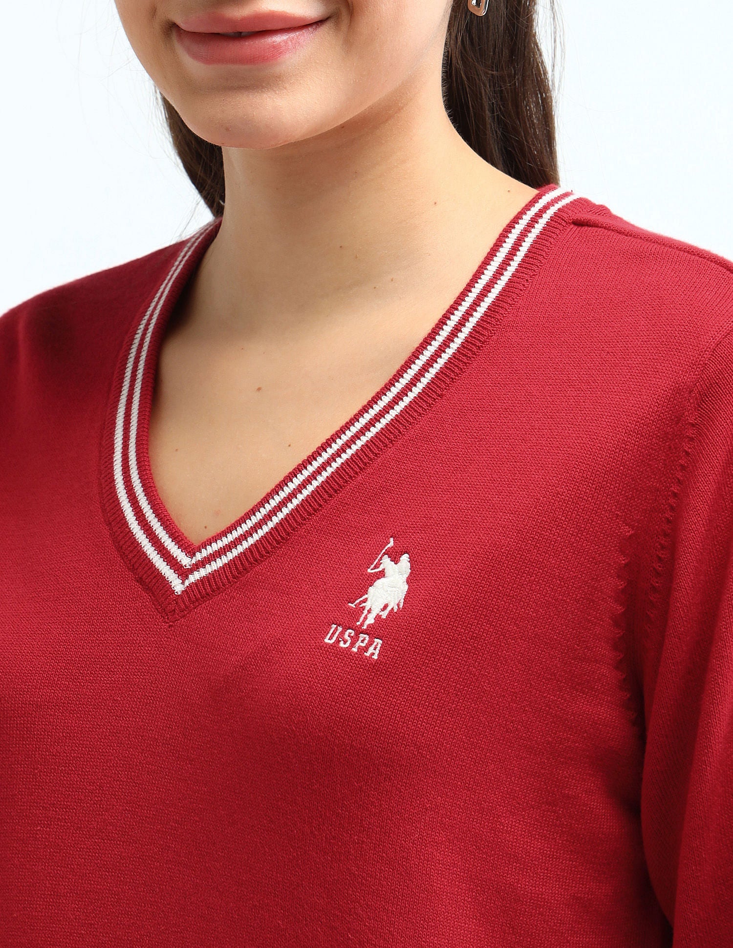 Pure Cotton Regular Fit Sweater Red - U.S. POLO ASSN. | Large