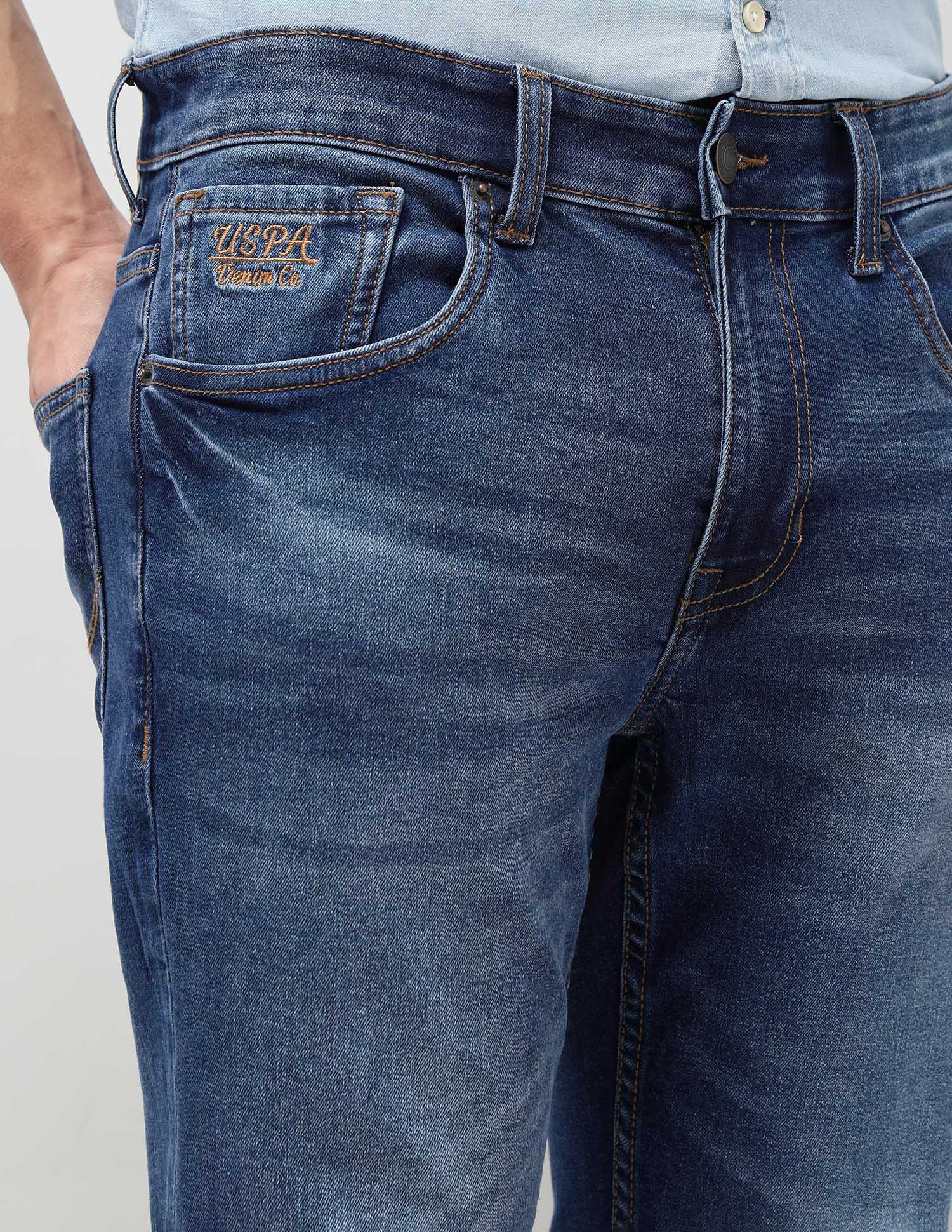 Brandon Slim Tapered Fit Blue Jeans Indigo - U.S. POLO ASSN. | Large