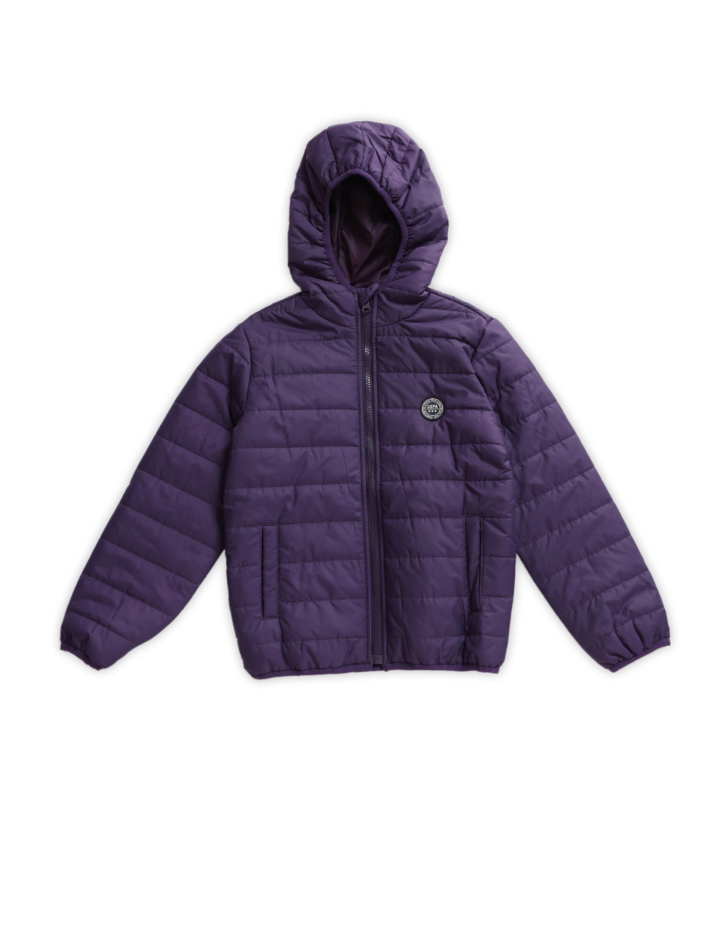 Boys Dark Purple Solid Hood Jacket Dark Purple - U.S. POLO ASSN. | Large