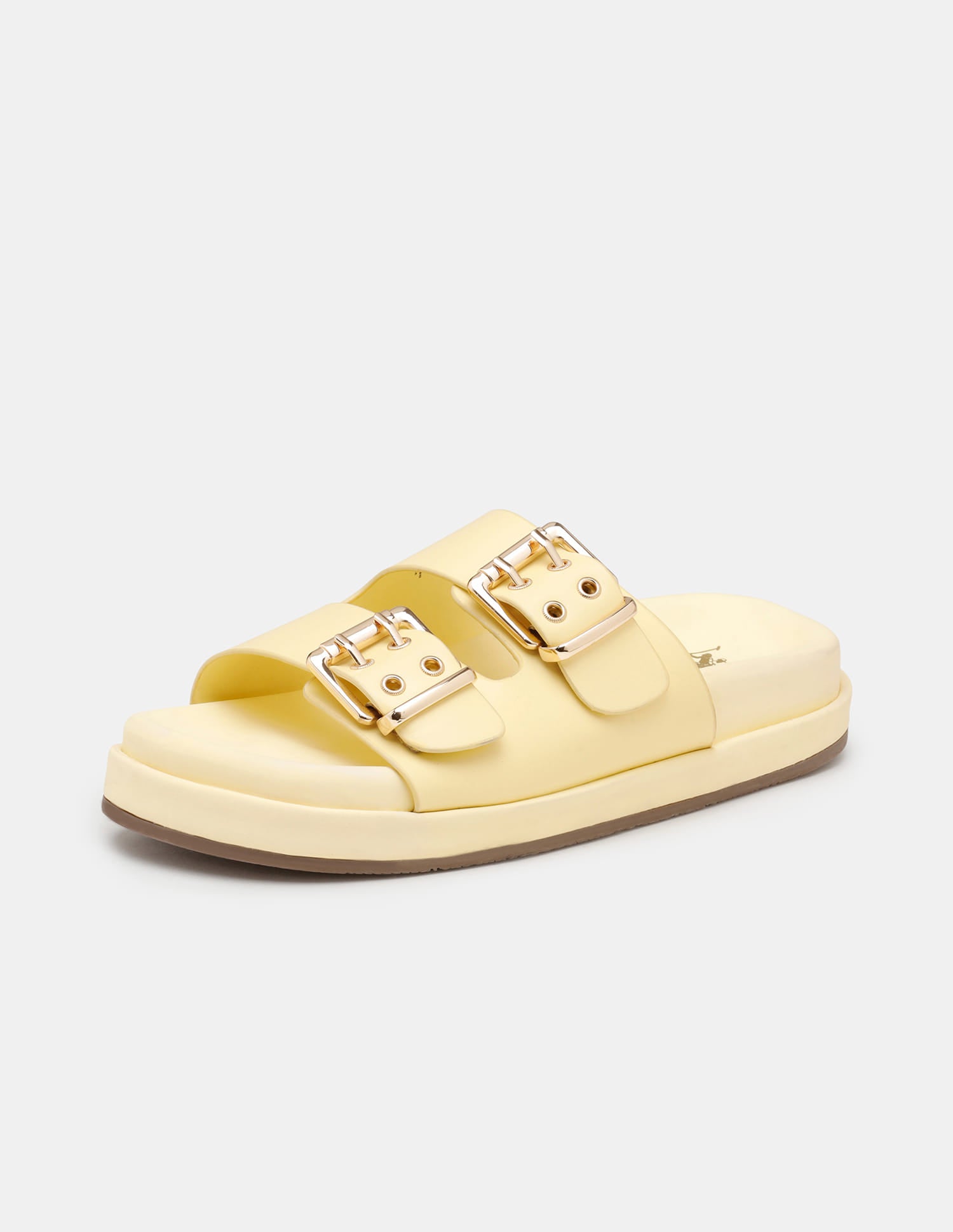 Women Yoomi Open Toe Buckle Sandals Light Yellow - U.S. Polo Assn. India | Large