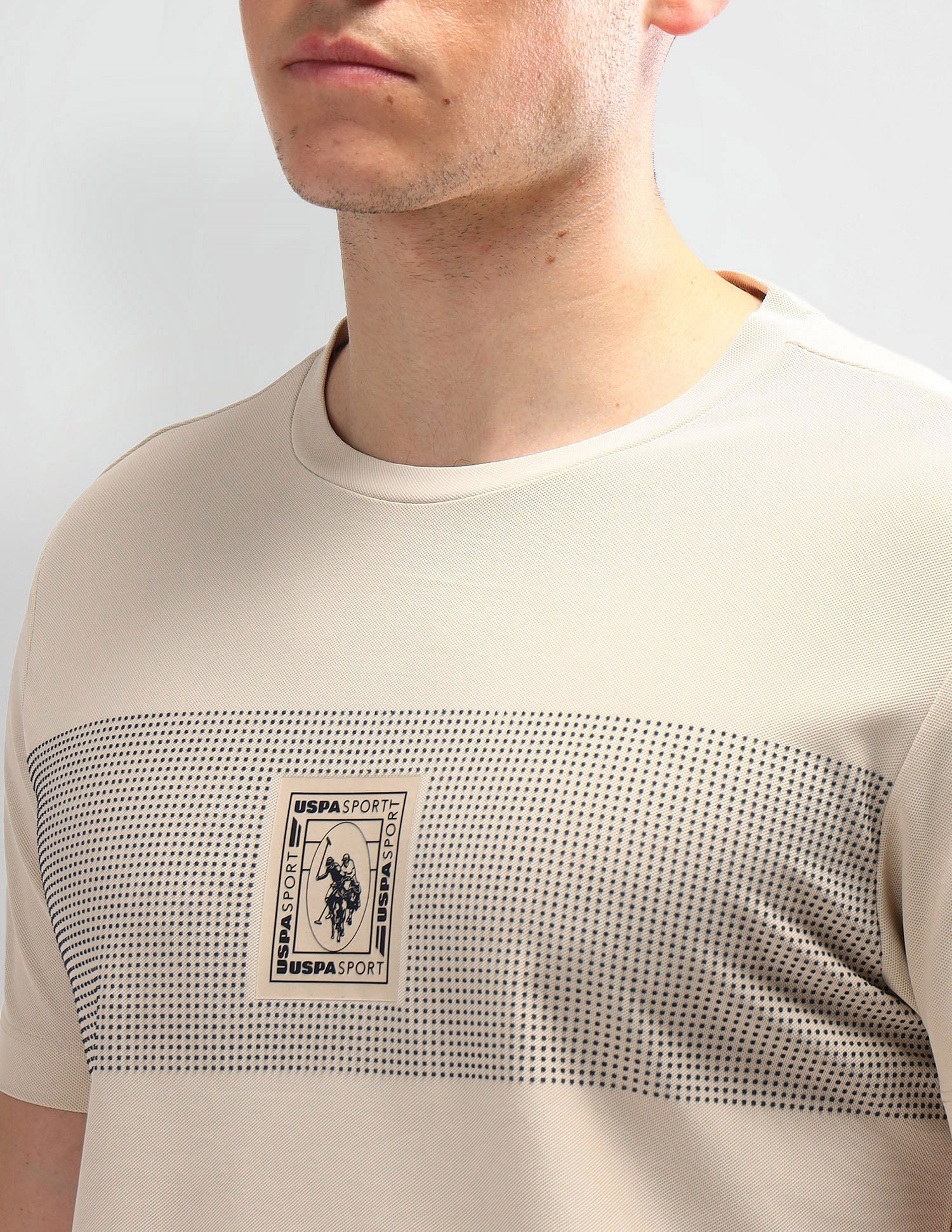 Slim Fit Striped T-Shirt Beige - U.S. Polo Assn. India | Large