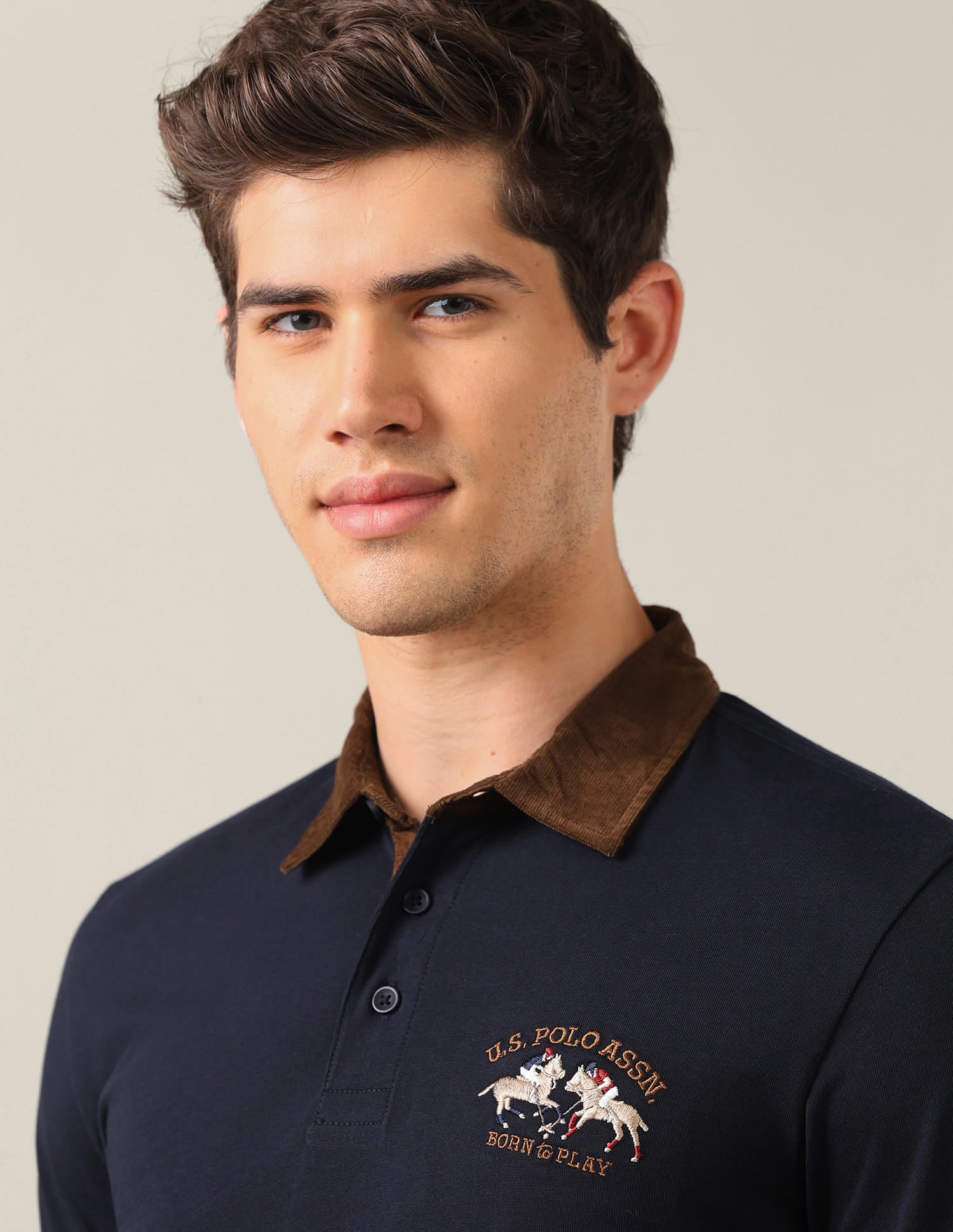 Solid Slim Fit Polo Shirt Blue - U.S. Polo Assn. India | Large