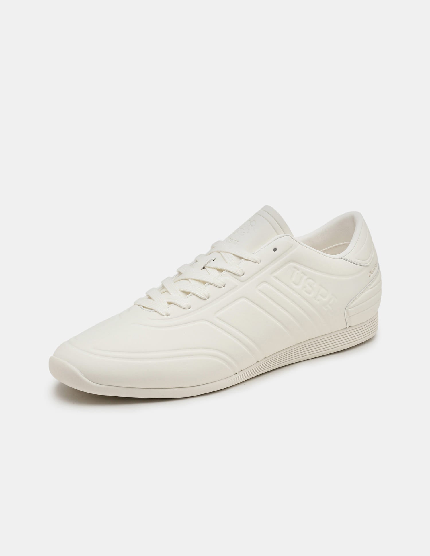 Round Toe Lace Ups Crest 90 Sneakers White - U.S. Polo Assn. India | Large