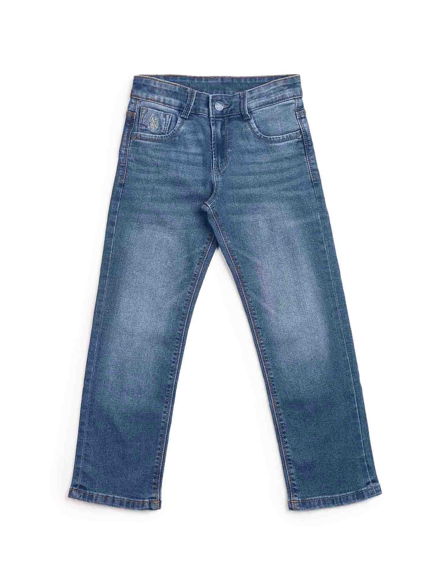 Boys Relaxed Fit Blue Jeans Blue - U.S. POLO ASSN. | Large