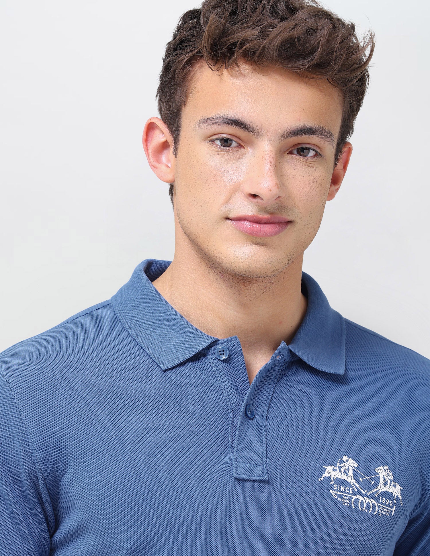 Solid Slim Fit Polo Shirt Dark Blue - U.S. Polo Assn. India | Large