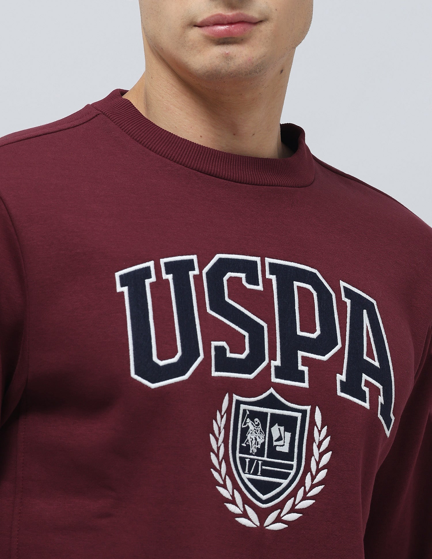 Brand Embroidered Regular Fit Sweatshirt Maroon - U.S. POLO ASSN. | Large