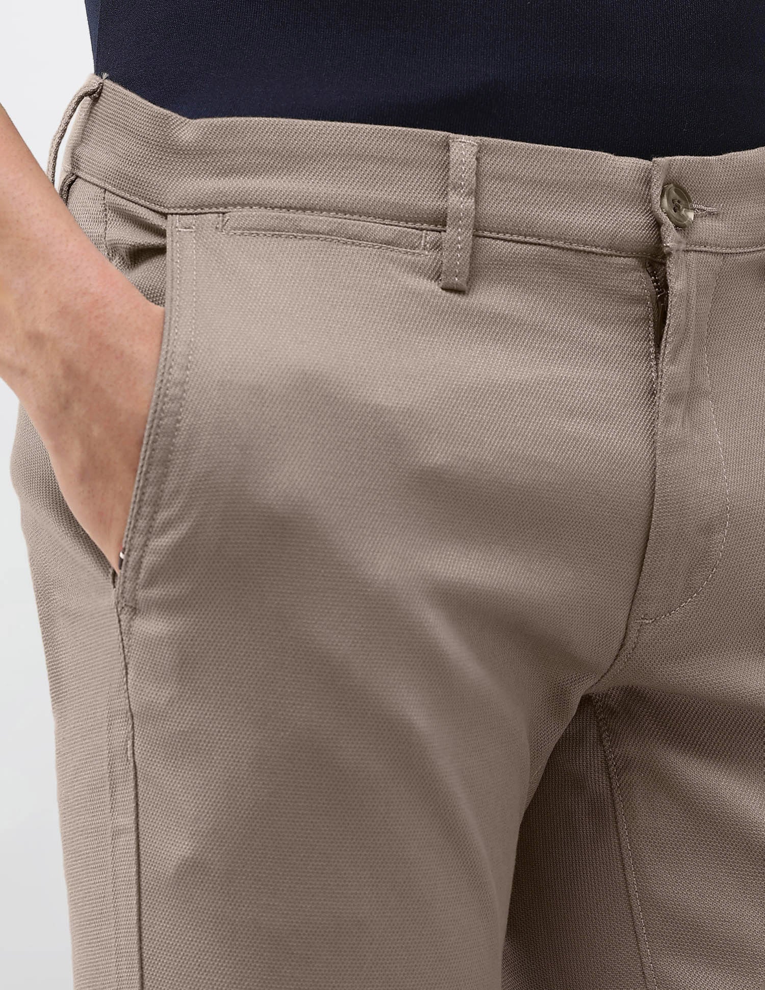 Austin Slim Fit Dobby Trousers Dark Brown - U.S. Polo Assn. India | Large