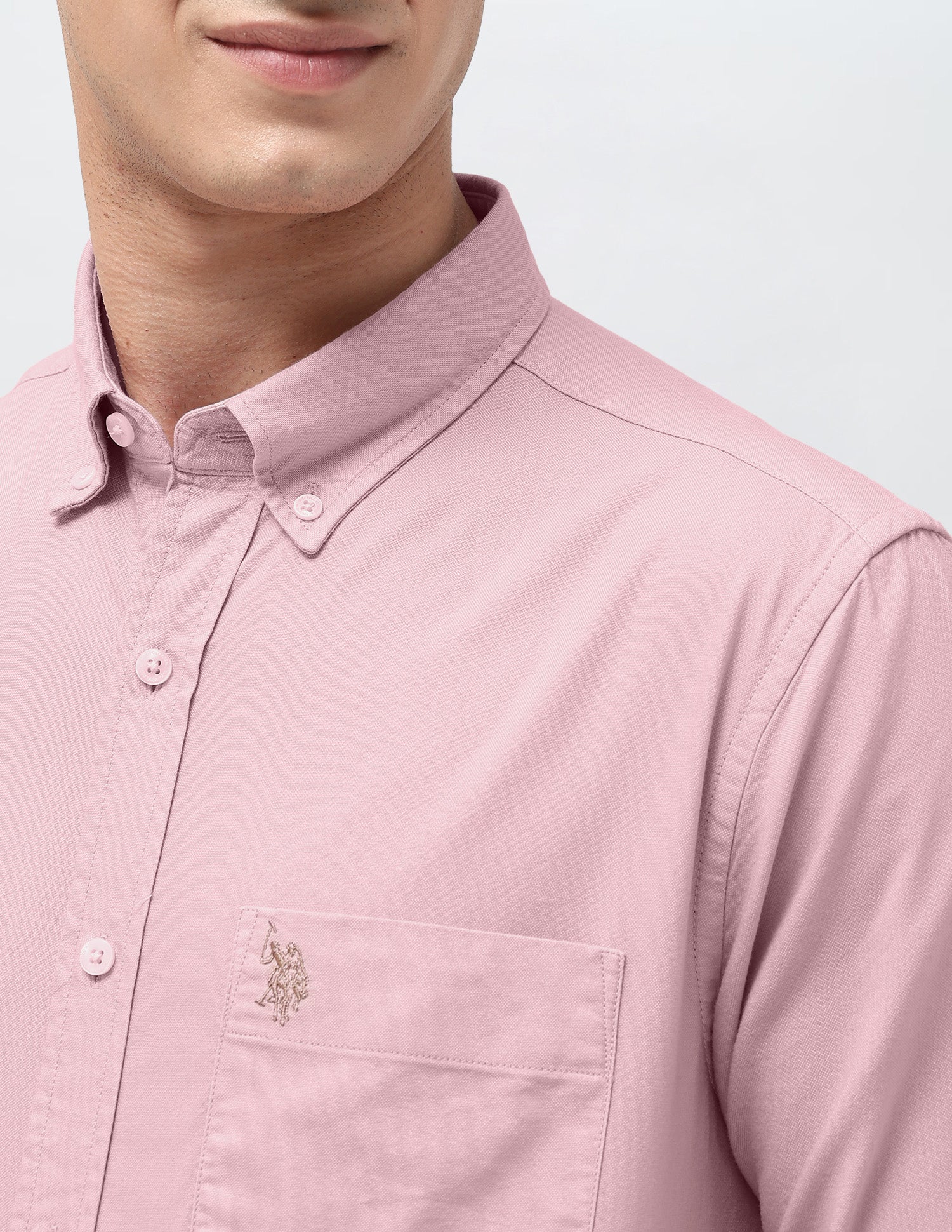 Tailored Fit Oxford Shirt Pink - U.S. Polo Assn. India | Large