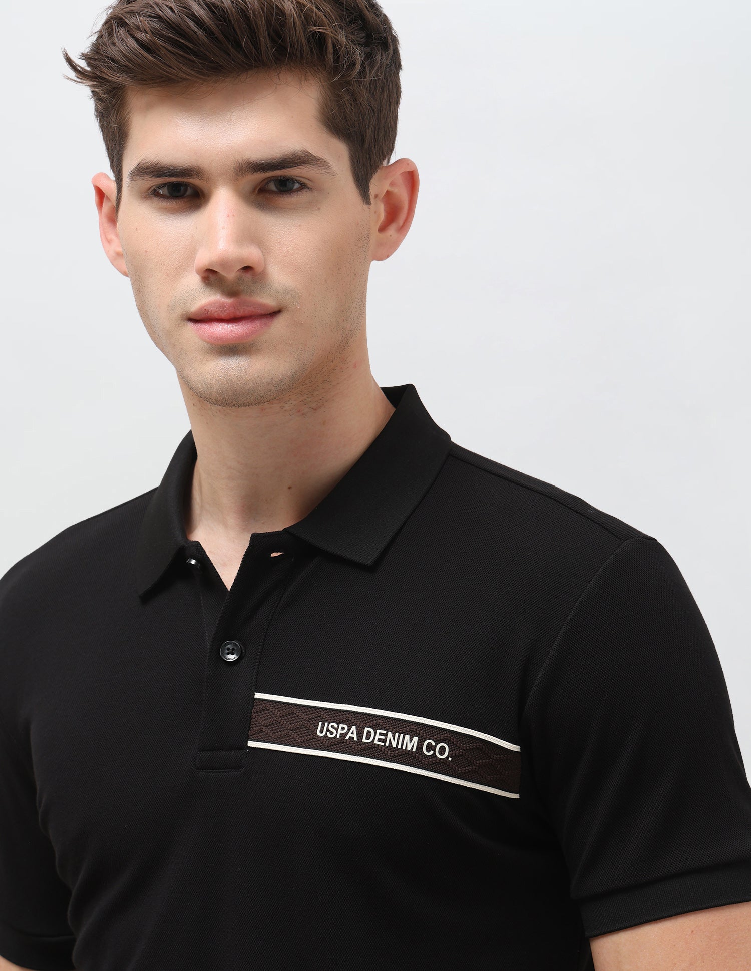 Solid Slim Fit Polo Shirt Black - U.S. Polo Assn. India | Large