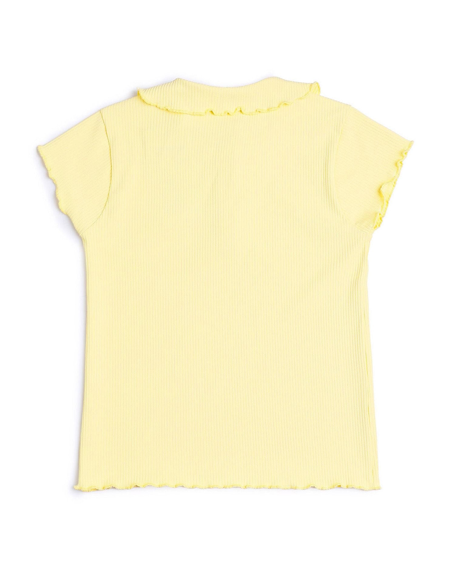 Girls Relaxed Fit Lettuce Edge T-Shirt Yellow - U.S. POLO ASSN. | Large