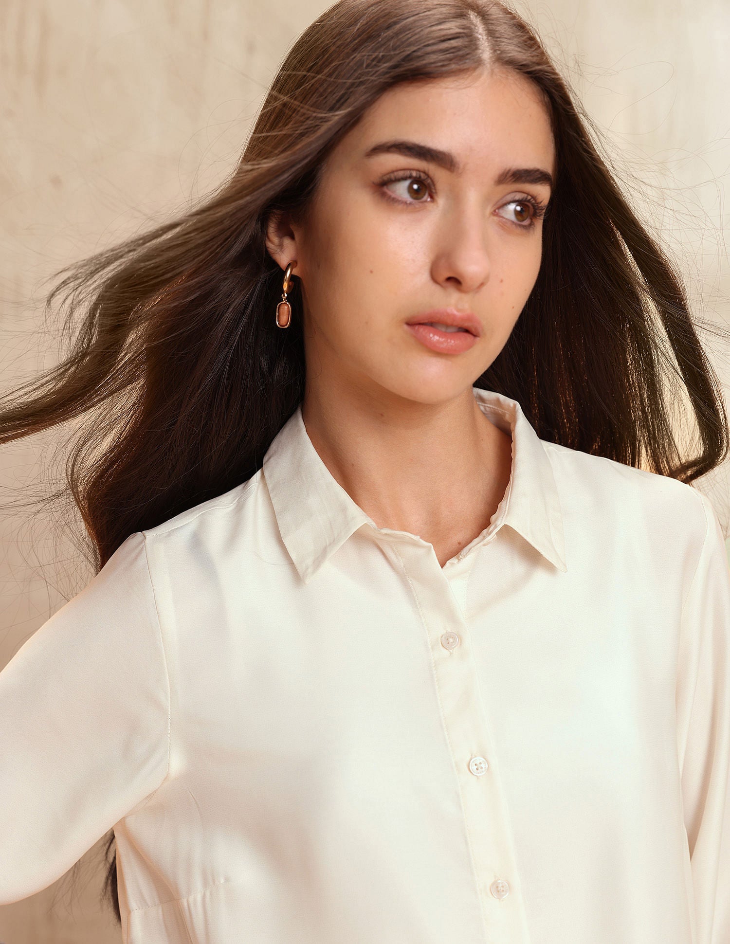 Floral Printed Relaxed Fit Shirt Off White - U.S. POLO ASSN. | Large