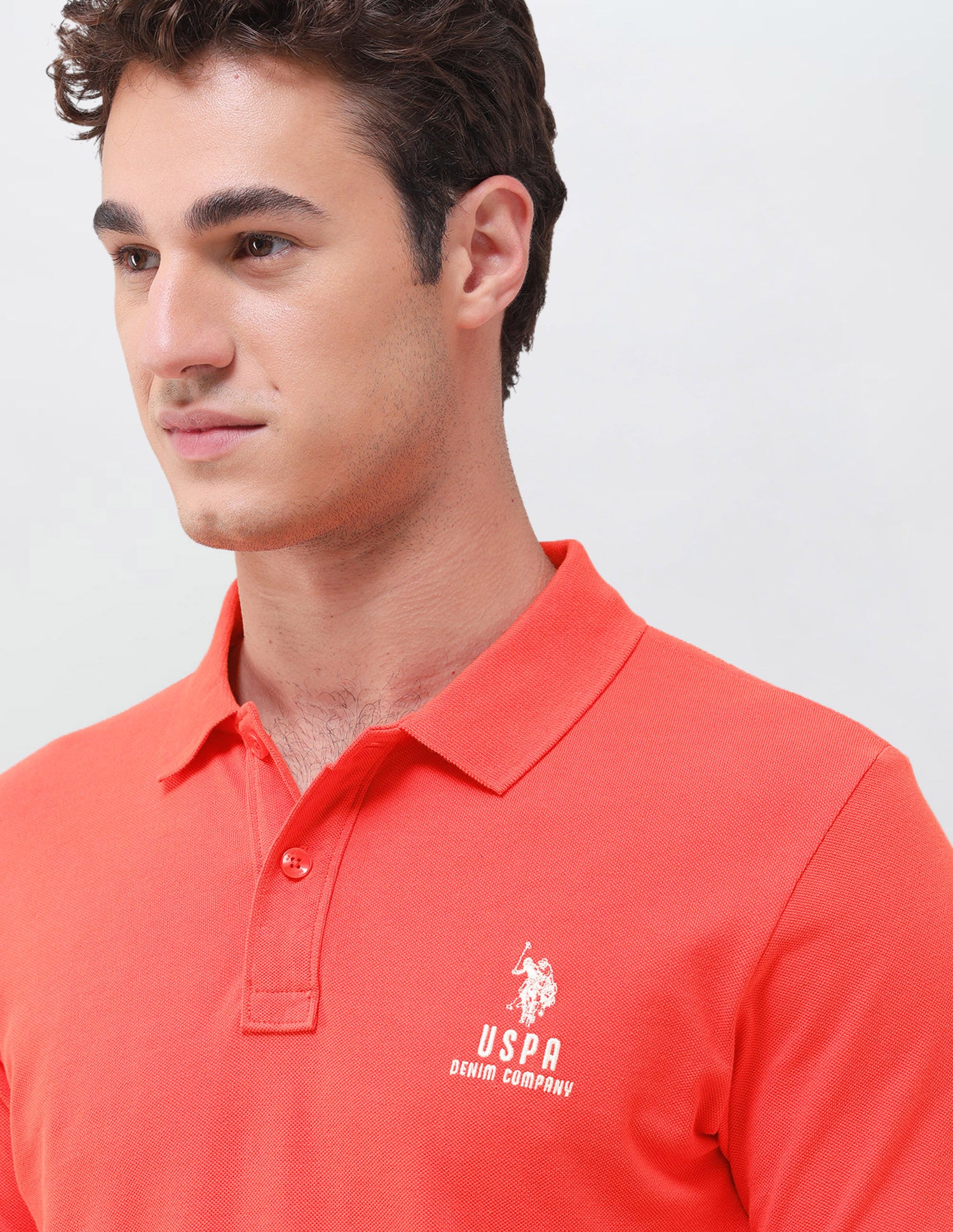 Solid Slim Fit Polo Shirt Red - U.S. Polo Assn. India | Large