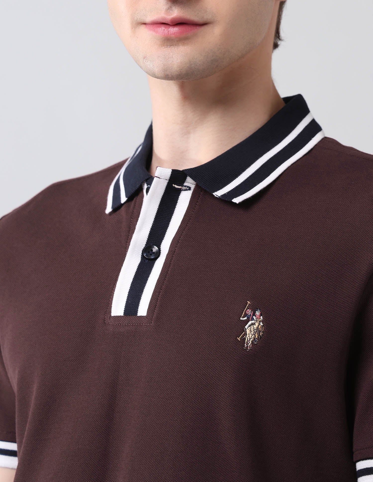 Solid Pure Cotton Americana Polo Shirt Maroon - U.S. Polo Assn. India | Large