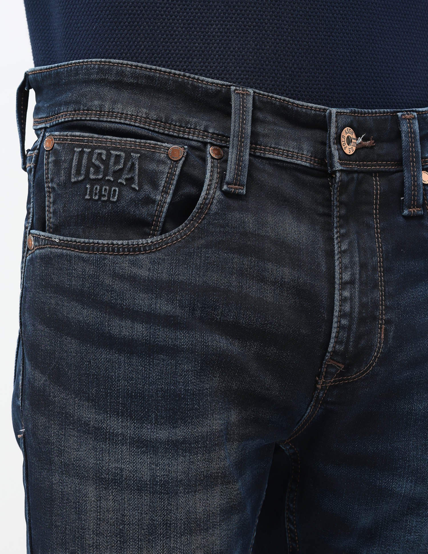 Regallo Skinny Fit Blue Jeans Med Blue - U.S. POLO ASSN. | Large