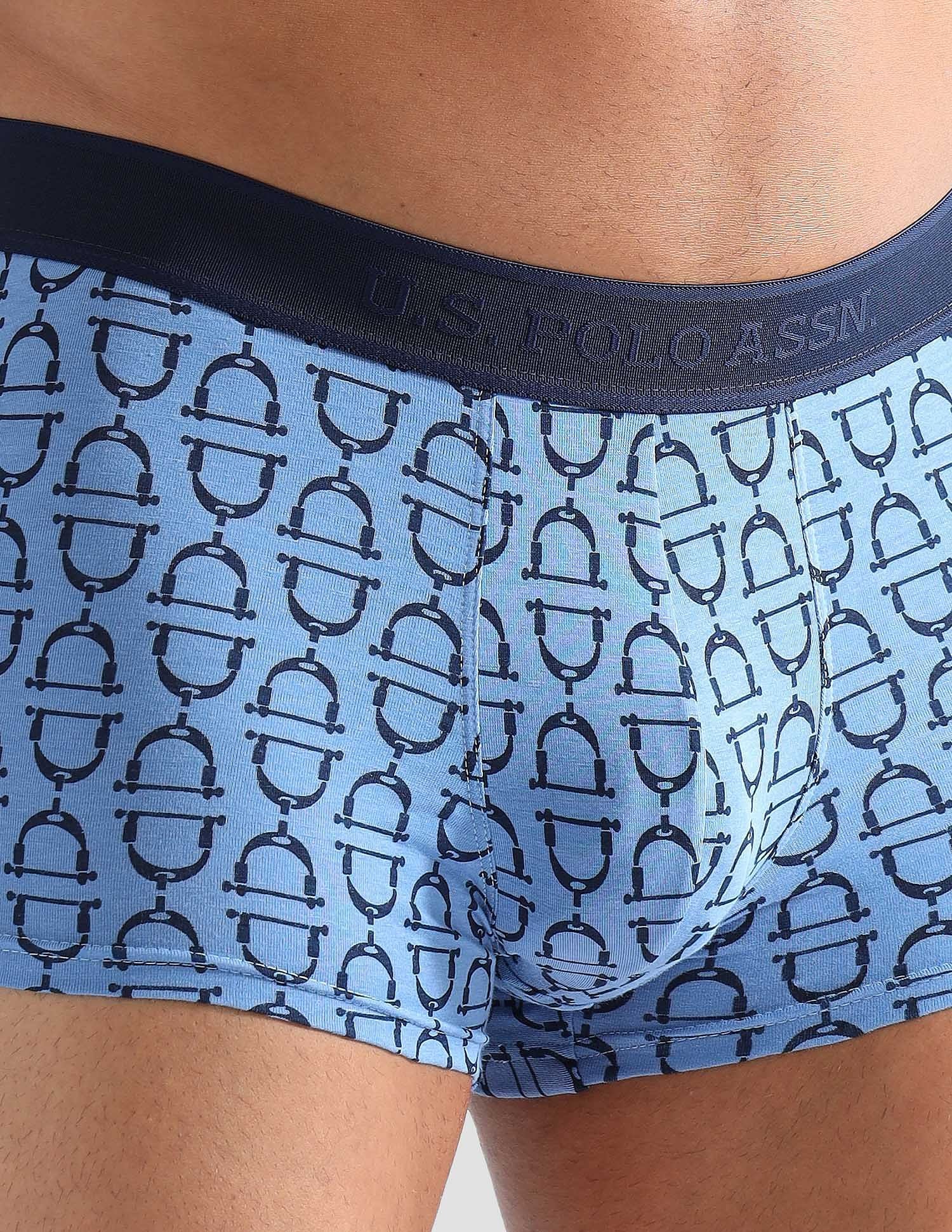 Anti Microbial Printed PT005 Trunks - Pack of 1 Blue - U.S. POLO ASSN. | Large