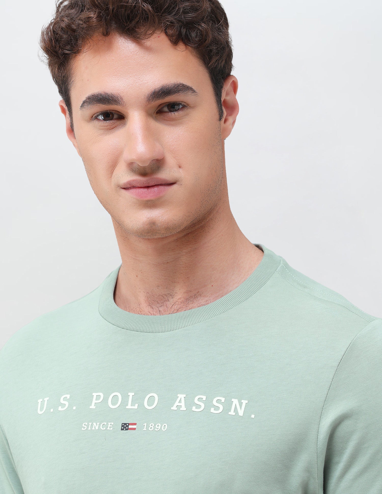 Solid Regular Fit T-Shirt Light Green - U.S. Polo Assn. India | Large