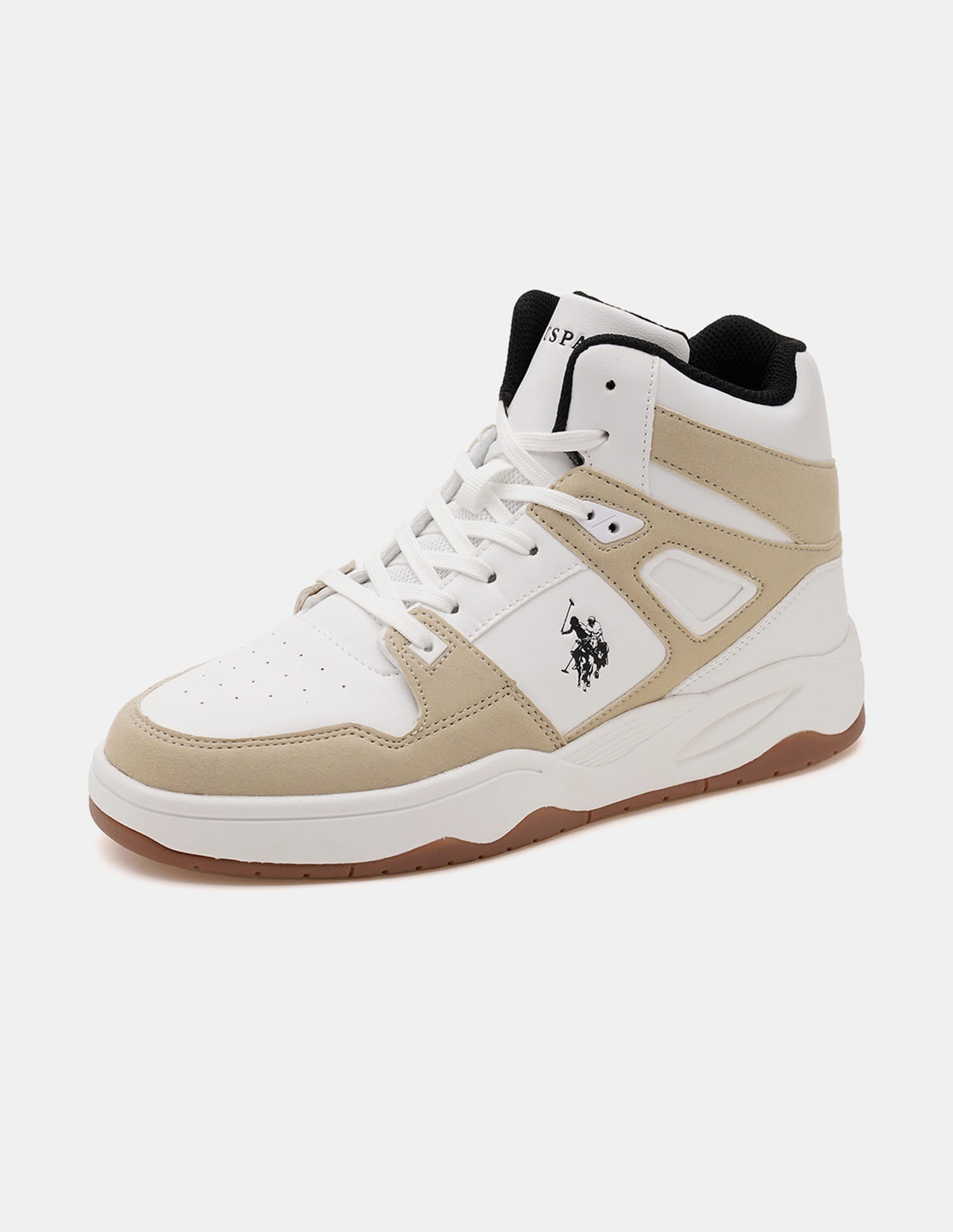 Colour Blocked Mid Top Bruce 2.0 Sneakers Beige - U.S. Polo Assn. India | Large
