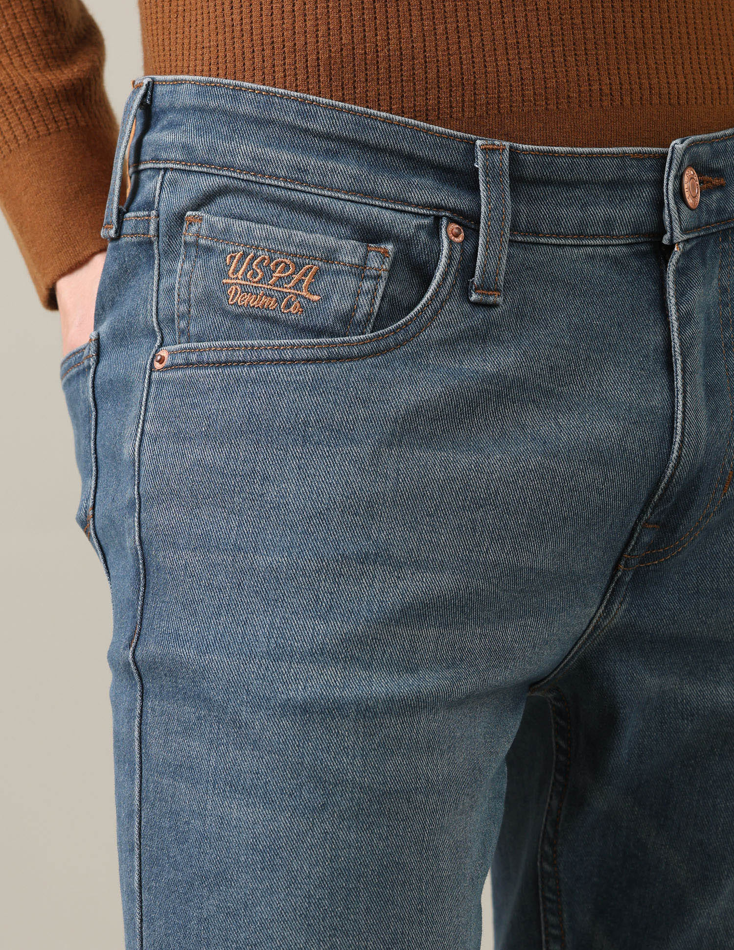 Brandon Slim-Tapered Fit Blue Jeans Blue - U.S. Polo Assn. India | Large
