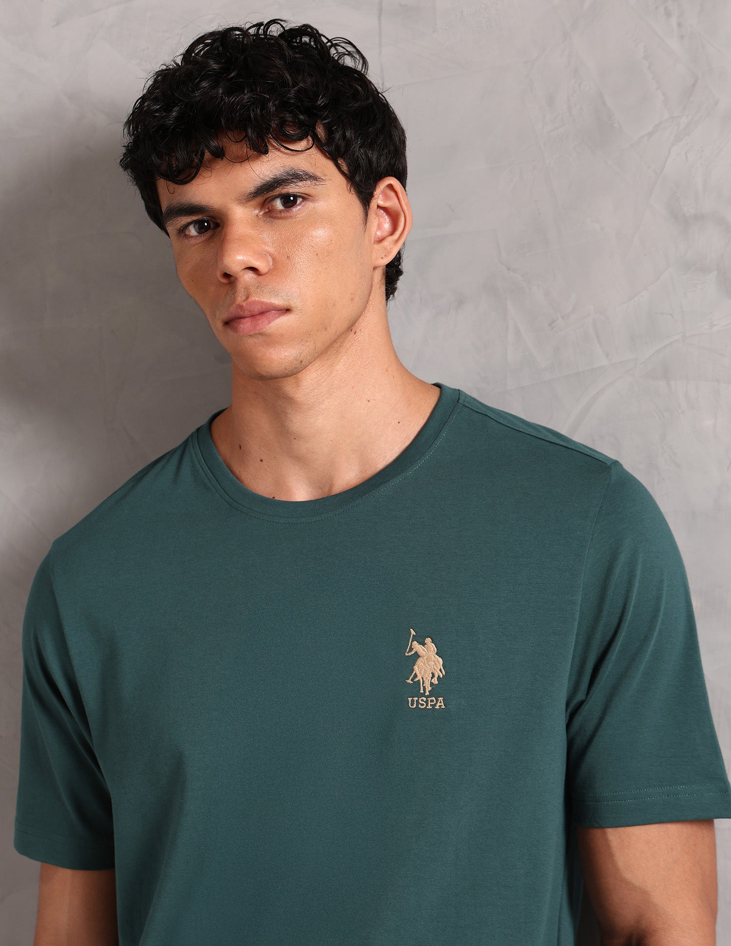 Comfort Fit Pure Cotton OEE12 Lounge T-Shirt - Pack Of 1 Sea Moss - U.S. POLO ASSN. | Large