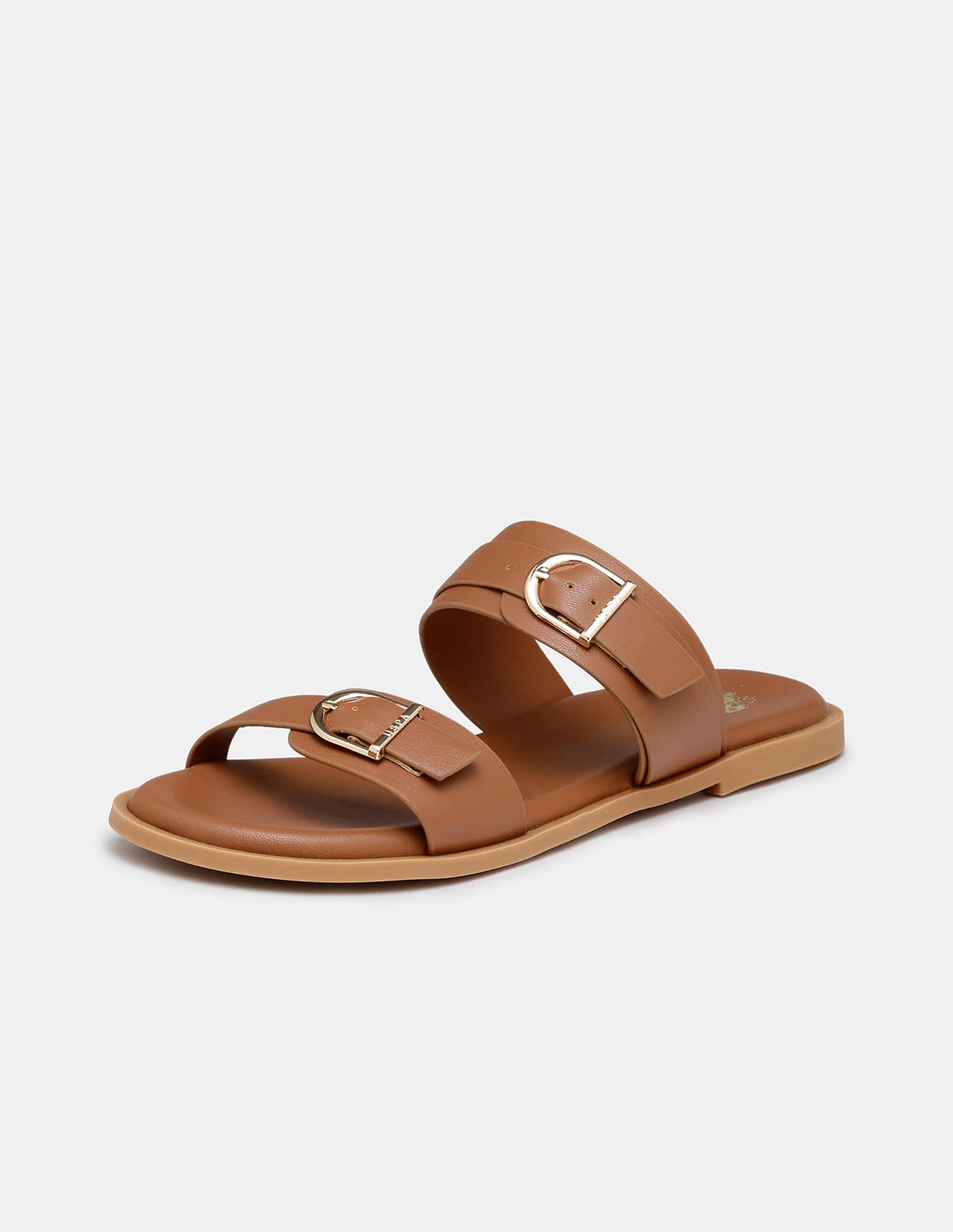 Women Jores Open Toe Buckle Sandals Tan - U.S. Polo Assn. India | Large