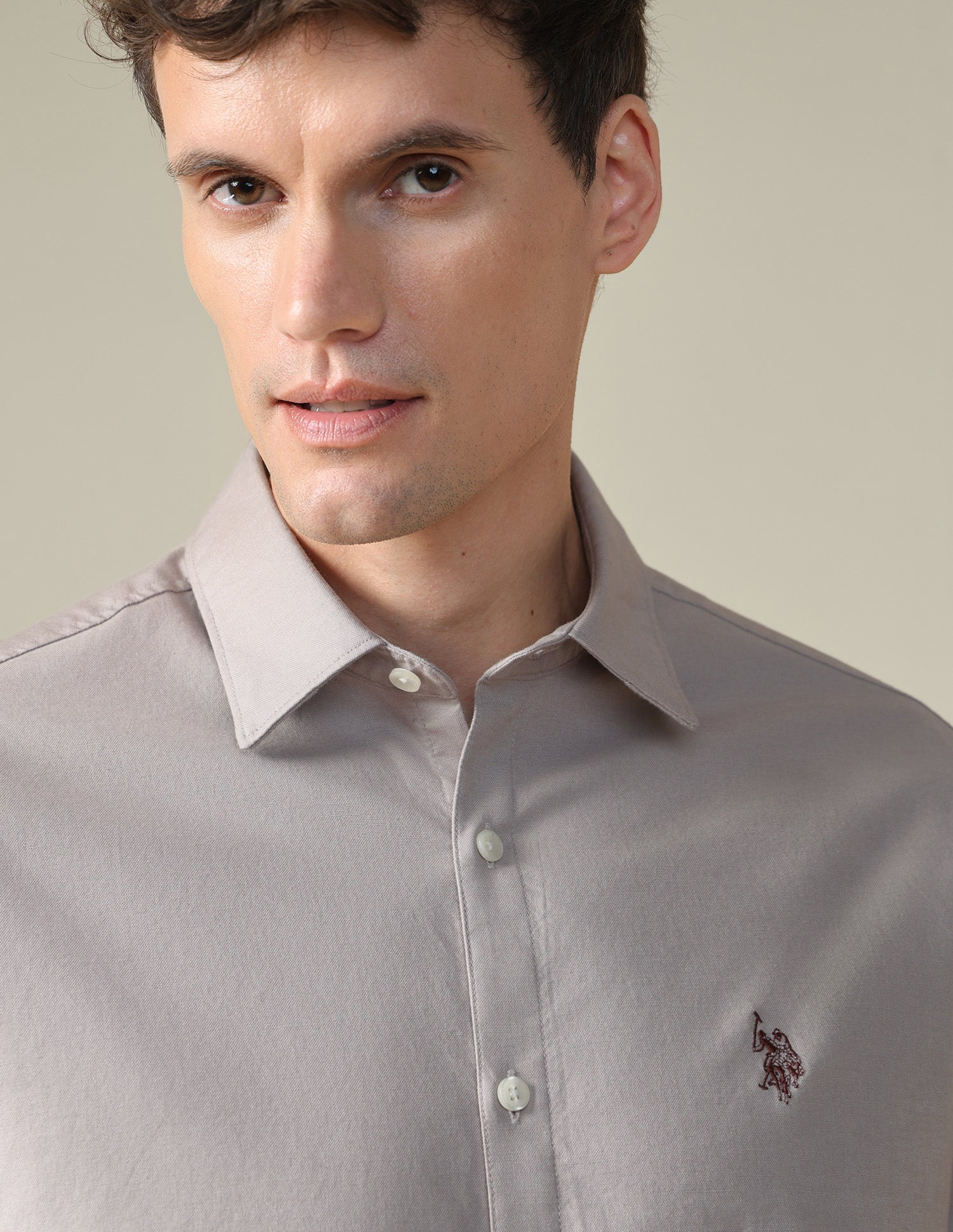 Dobby Tailored Fit Shirt White - U.S. Polo Assn. India | Large